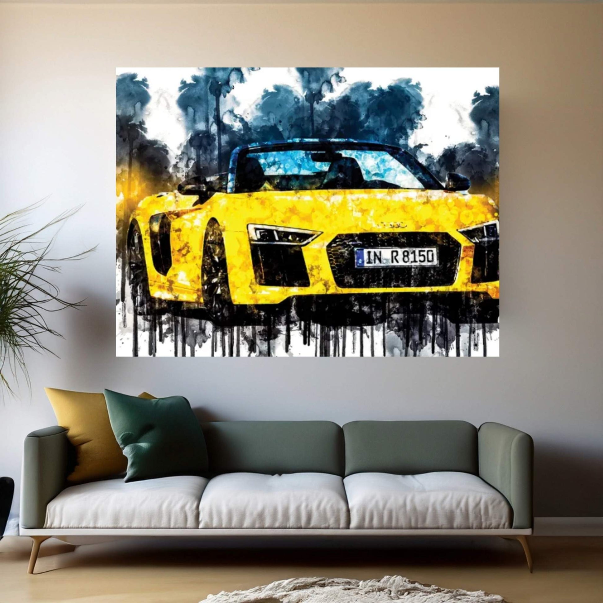 Car 2017 Audi R8 Spyder V10 Canvas Wall Art - Y Canvas