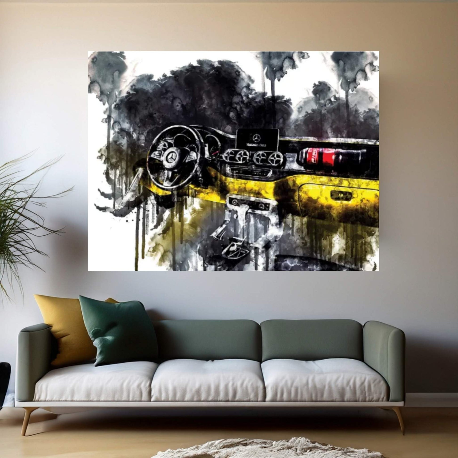 2017 Mercedes Benz Concept X Class Pickup Interior Vehicle CCVI Canvas Wall Art - Y Canvas