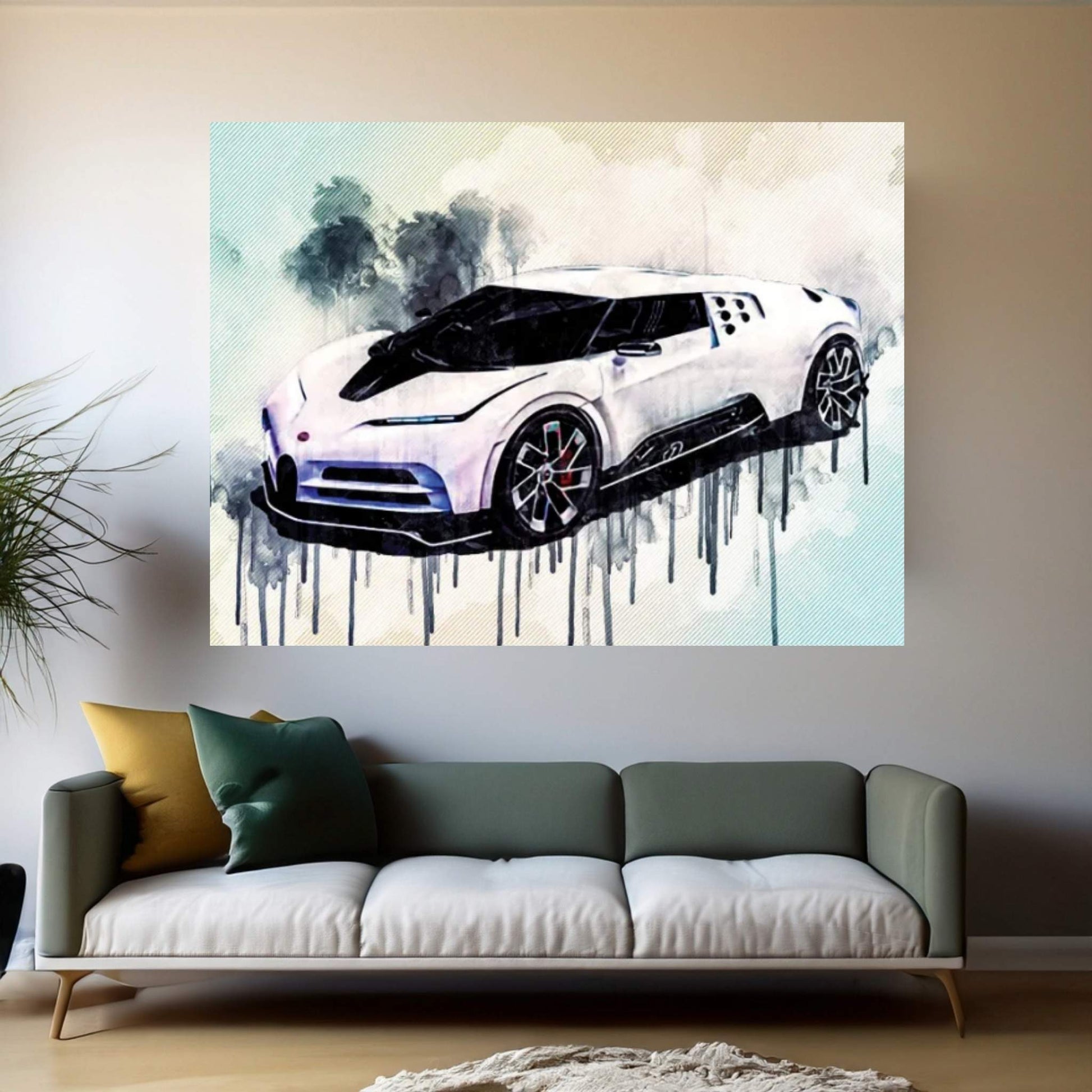 2020 Bugatti Centodieci Front View Exterior Hypercar Canvas Wall Art - Y Canvas