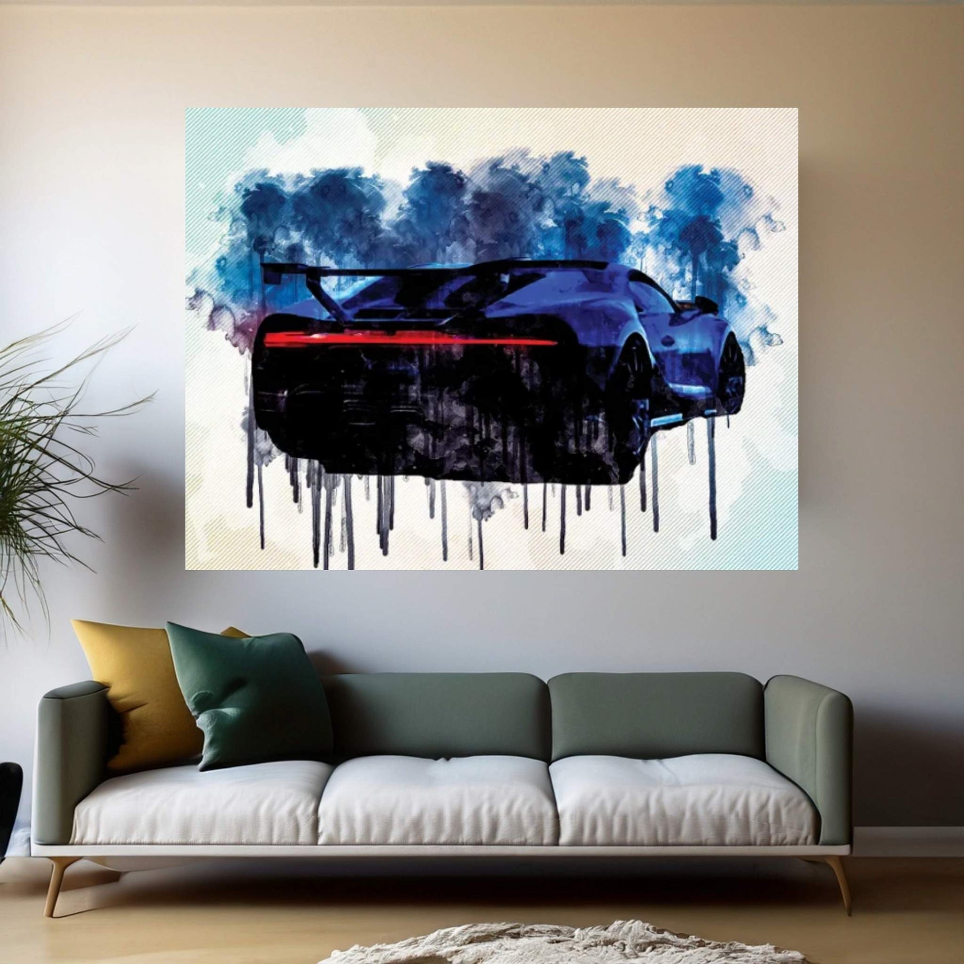 2021 Bugatti Chiron Pur Sport Ear View Exterior Hypercar Canvas Wall Art - Y Canvas