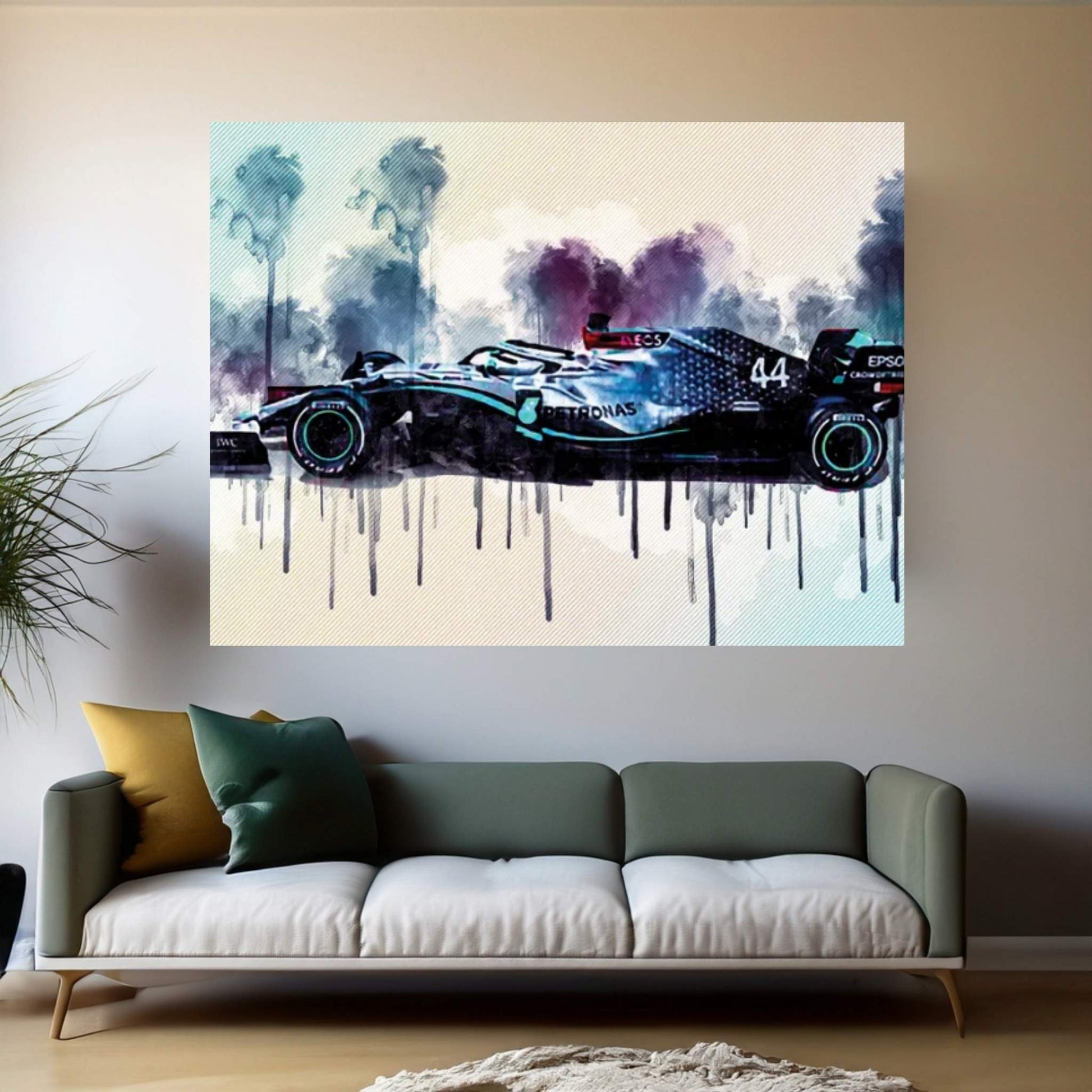 2020 Mercedes-Amg F1 W11 Eq Performance Side View Exterior Formula 1 F1 Racing Car Canvas Wall Art - Y Canvas