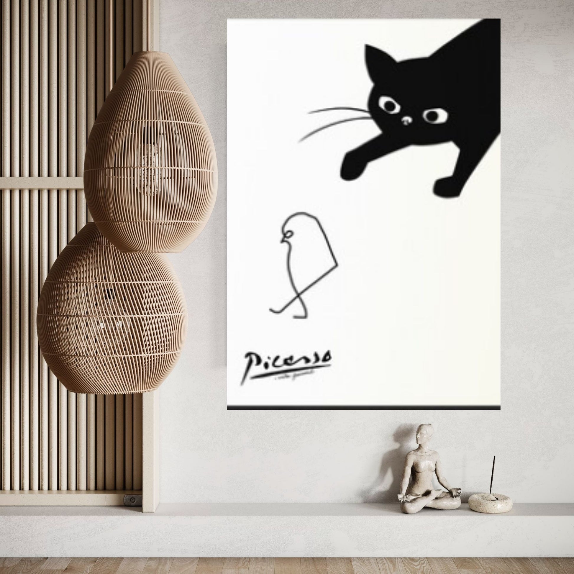 Picasso Cat Canvas Wall Art Print,Gallery Print, Picasso Poster, Art poster, Exhibition Poster, Picasso Exhibition Canvas Print - Y Canvas