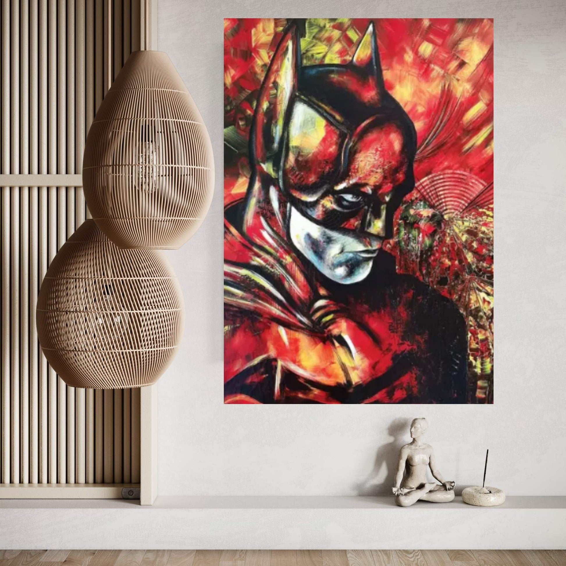 Batman On Fire Canvas Wall Art - Y Canvas