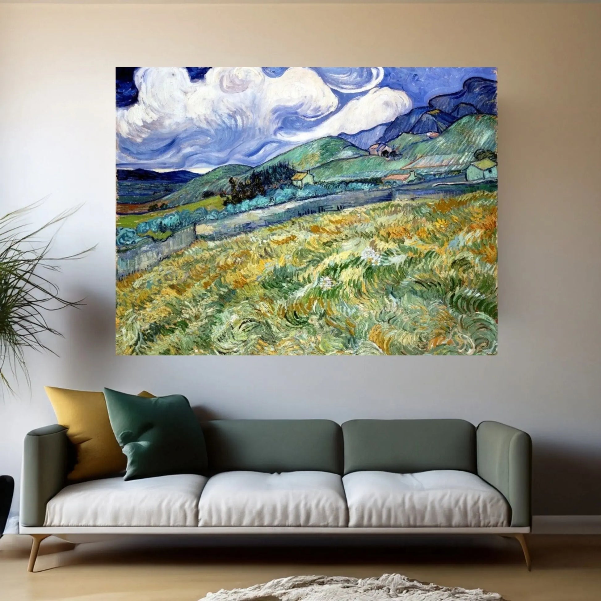 Landscape at Saint-Remy Canvas Wall Art - Y Canvas