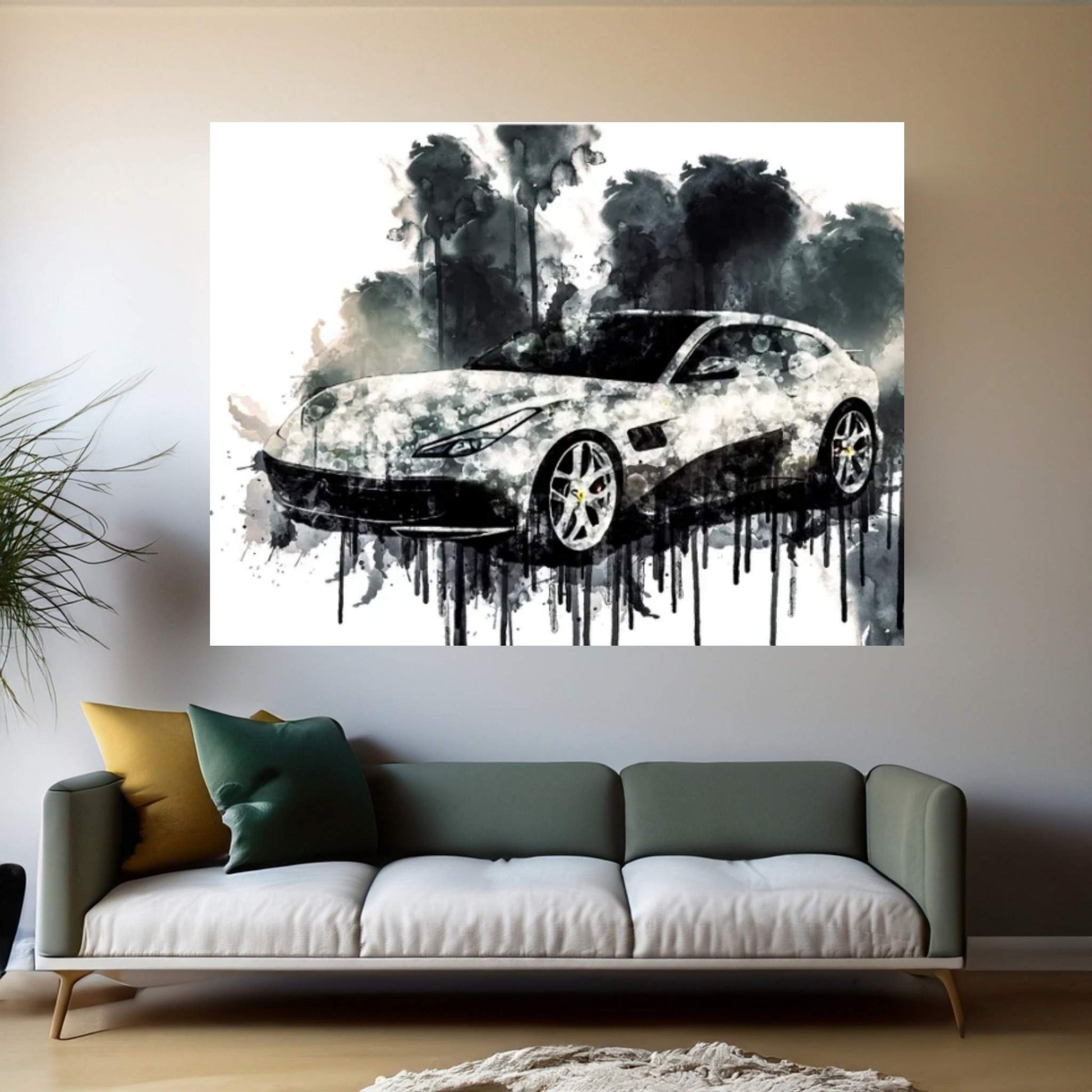 Car 2017 Ferrari GTC4Lusso T Canvas Wall Art - Y Canvas