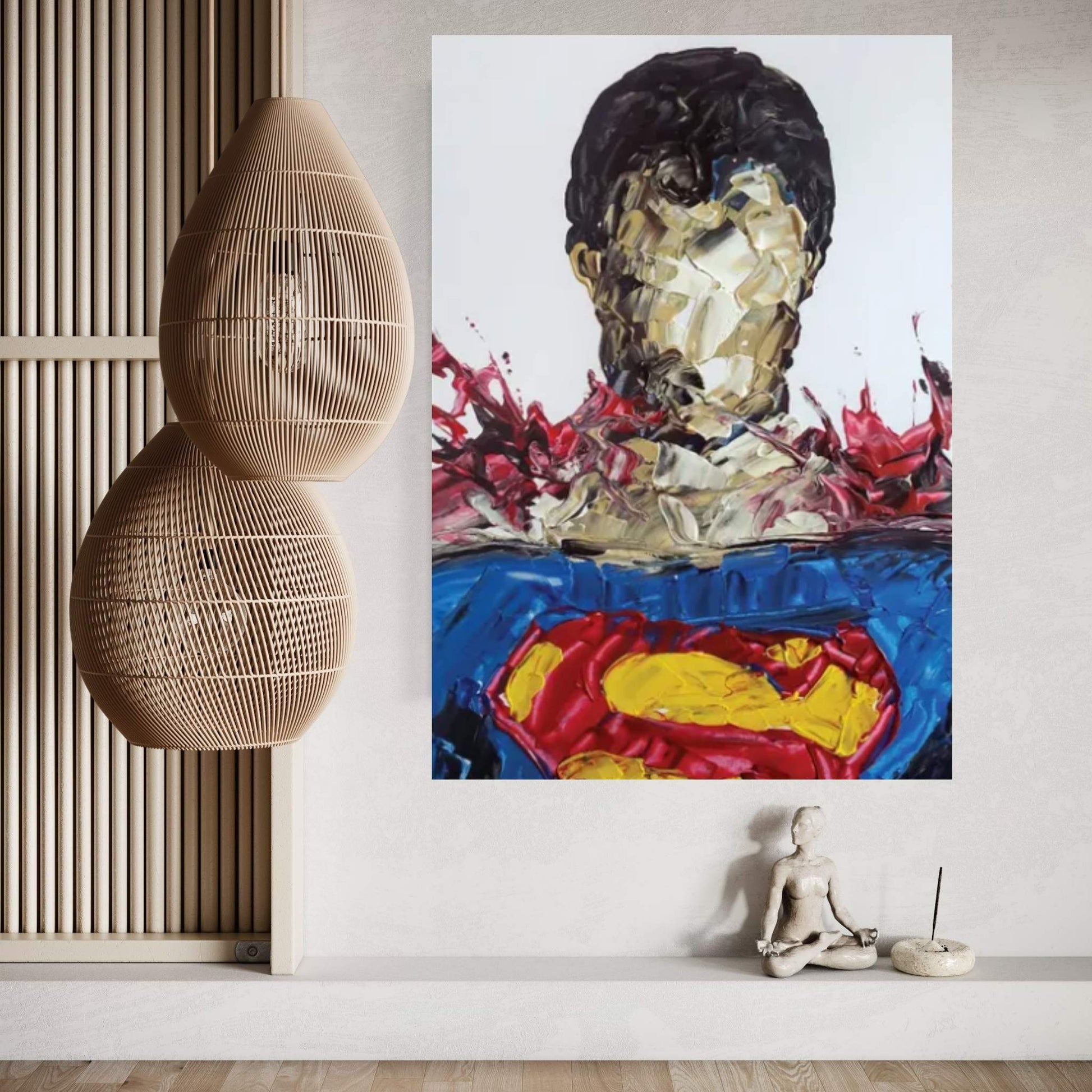 Superman Abstract Canvas Wall Art - Y Canvas