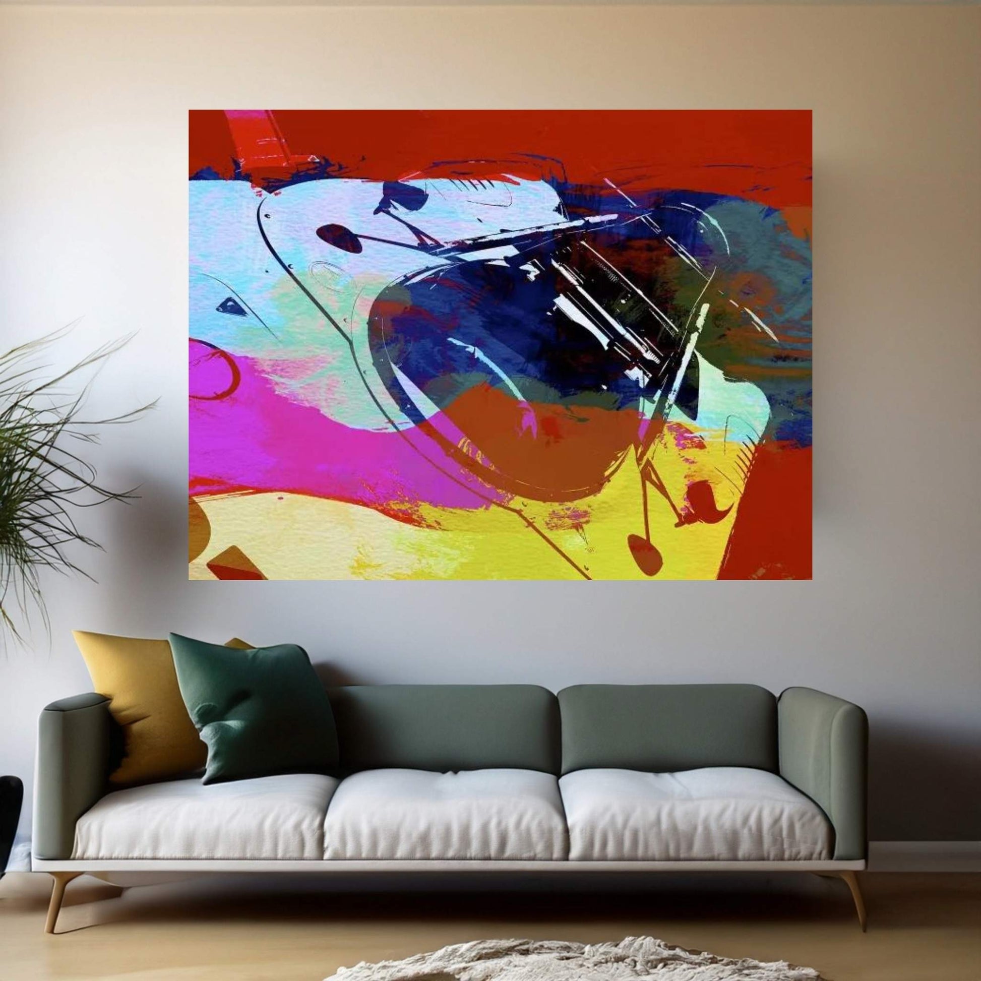 Porsche Watercolor Canvas Wall Art - Y Canvas