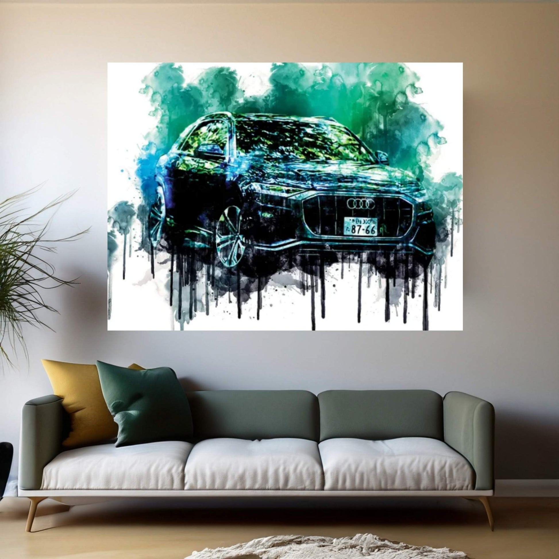 Audi Q8 55 TFSI Quattro S Line 2019 Canvas Wall Art - Y Canvas