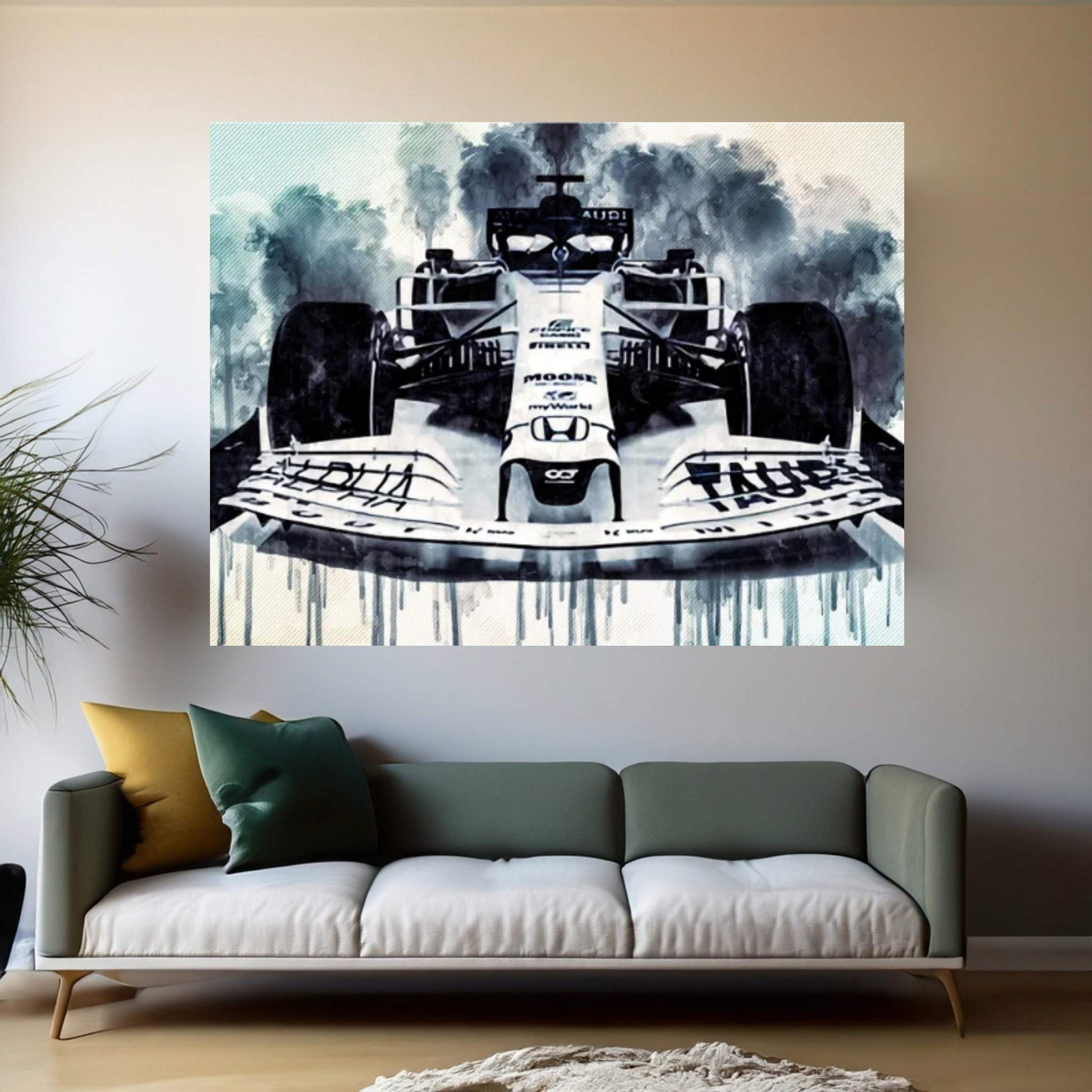 Alphatauri AT01 2020 F1 Formula 1 Front View Canvas Wall Art - Y Canvas