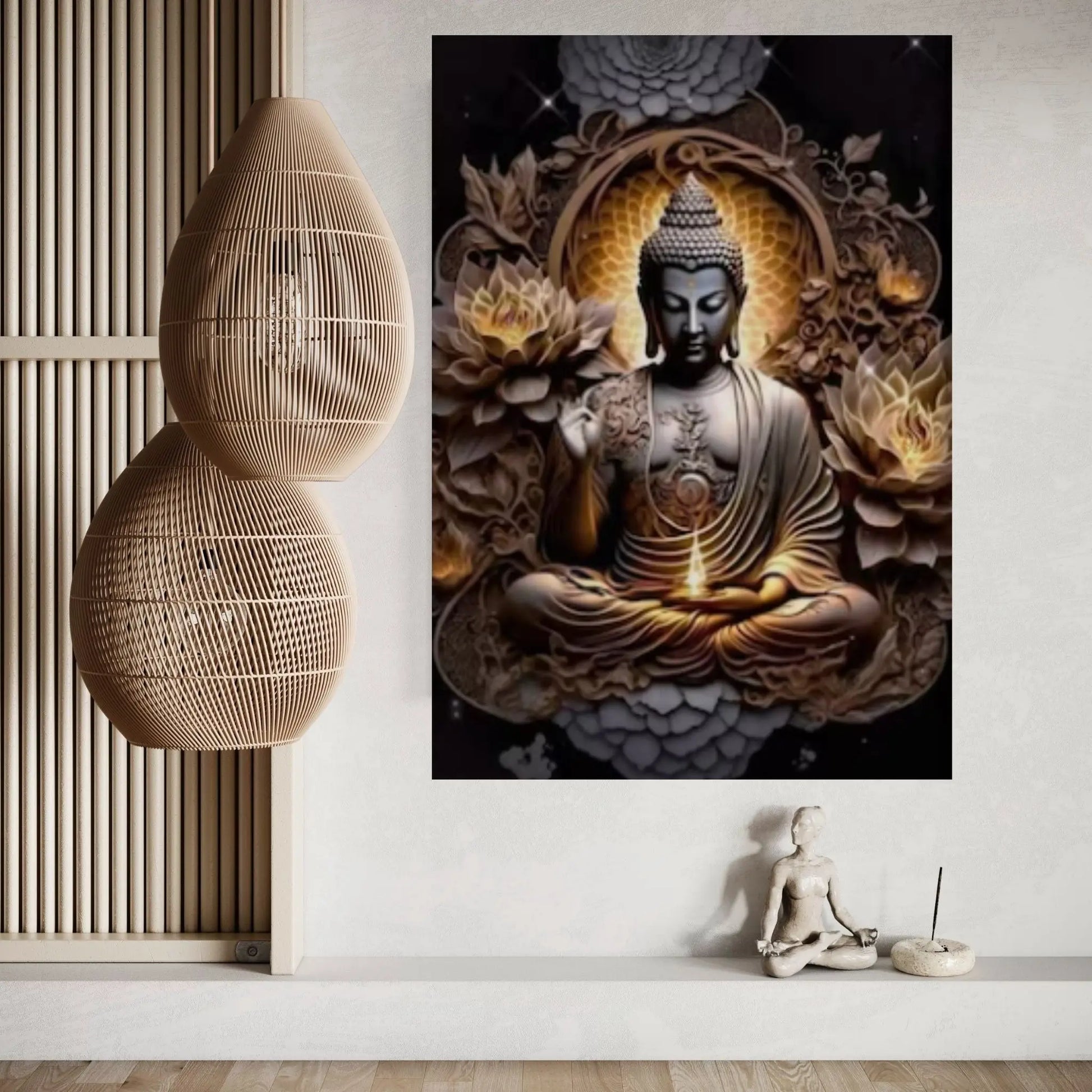 Buddha Buddhism Statue Canvas Wall Art Home Decor - Y Canvas