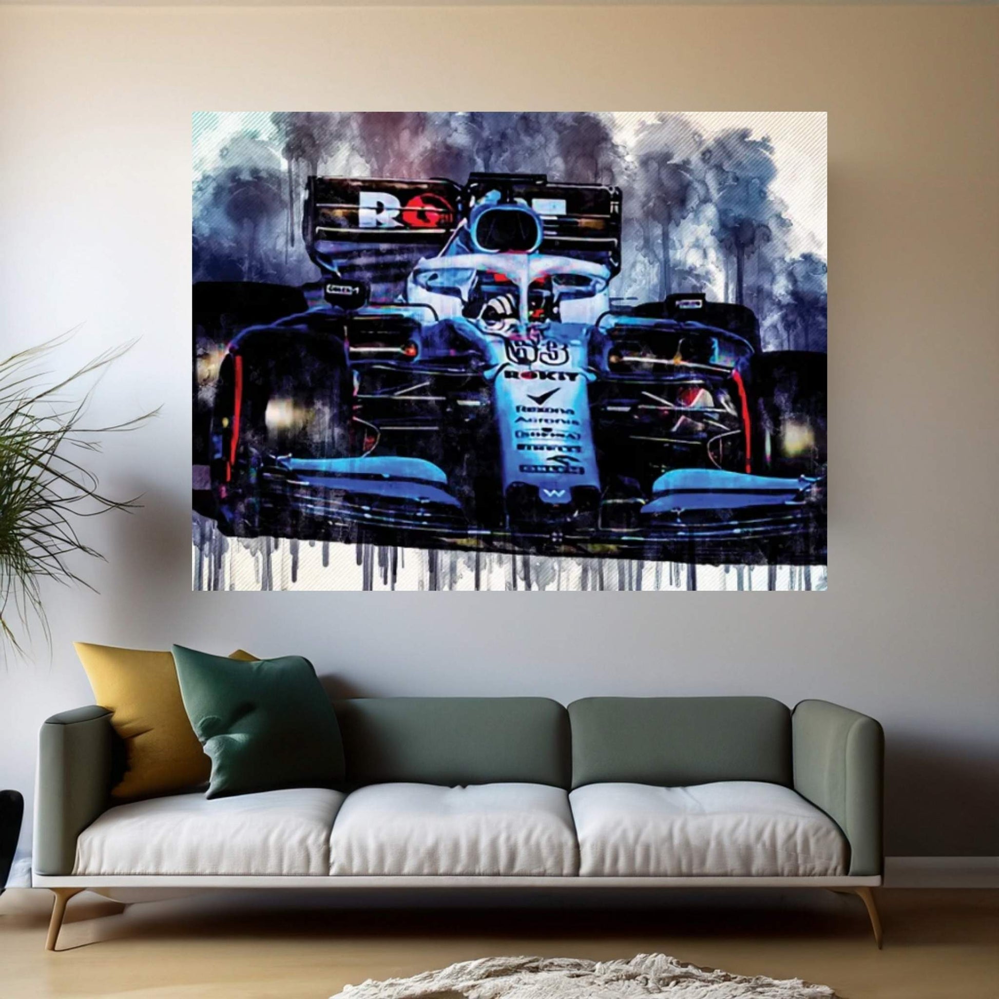 George Russell Close-Up Williams Fw42 Raceway 2019 F1 Cars Formula 1 Canvas Wall Art - Y Canvas