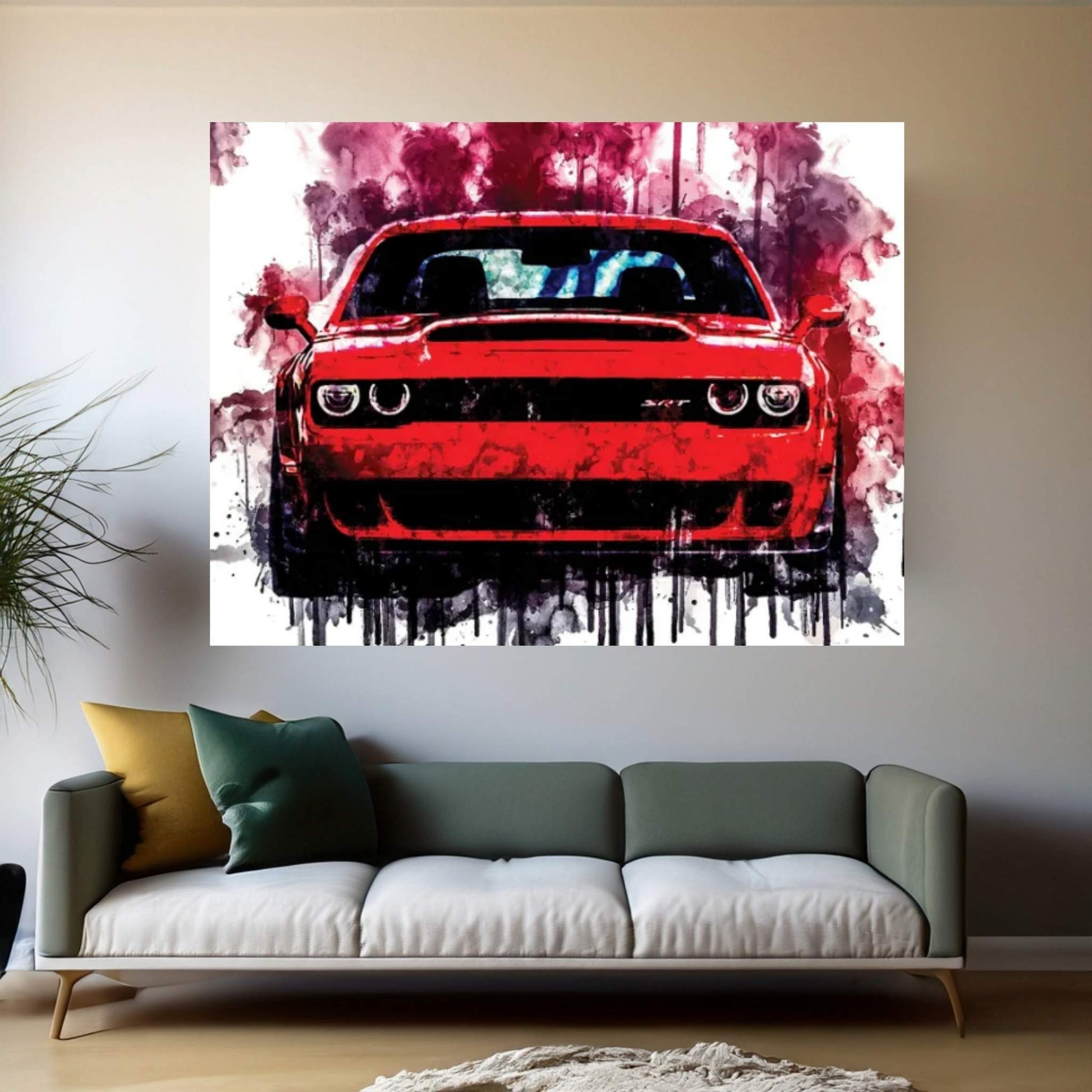 2018 Dodge Challenger SRT Demon Canvas Wall Art - Y Canvas