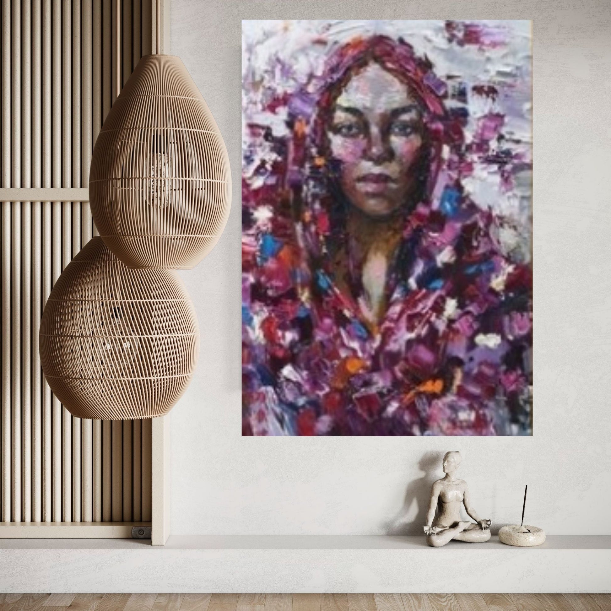 Black Woman Portrait, Afro Art, Colorful Wall Art,African Woman Makeup Wall Art - Y Canvas