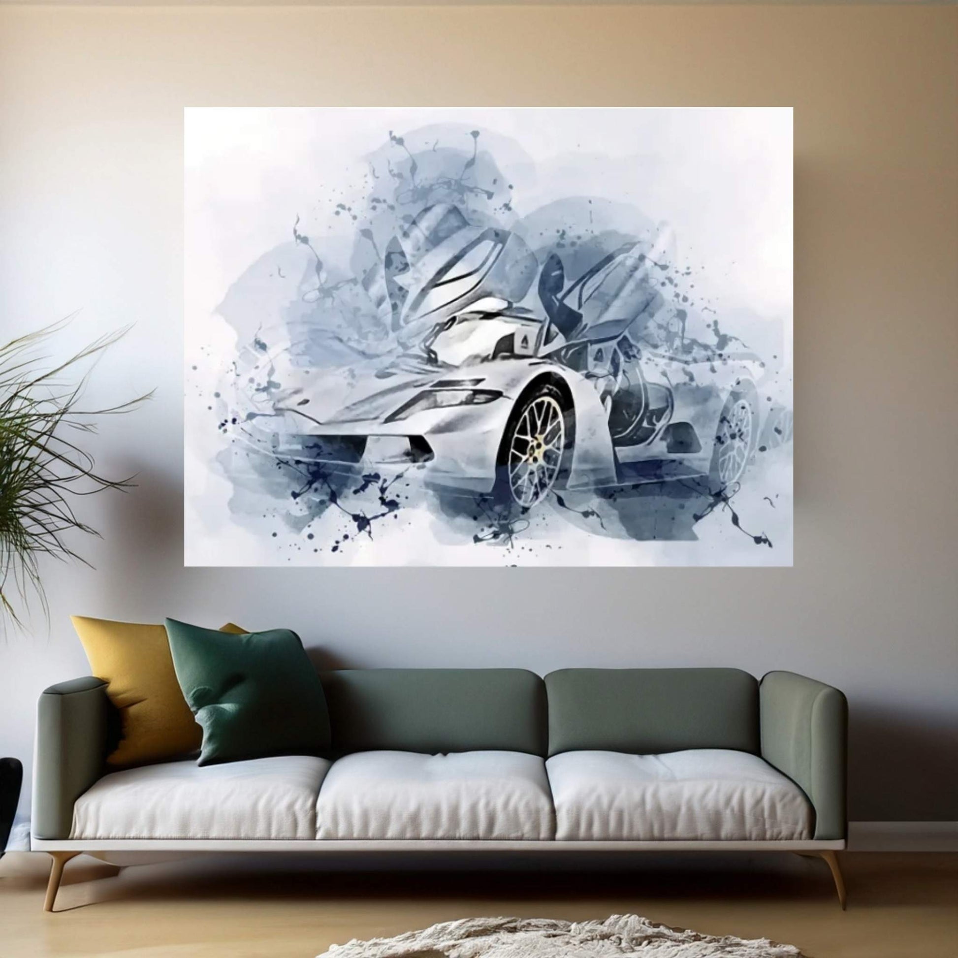 Aspark Owl 2022 Hypercar Exterior Silver Canvas Wall Art - Y Canvas