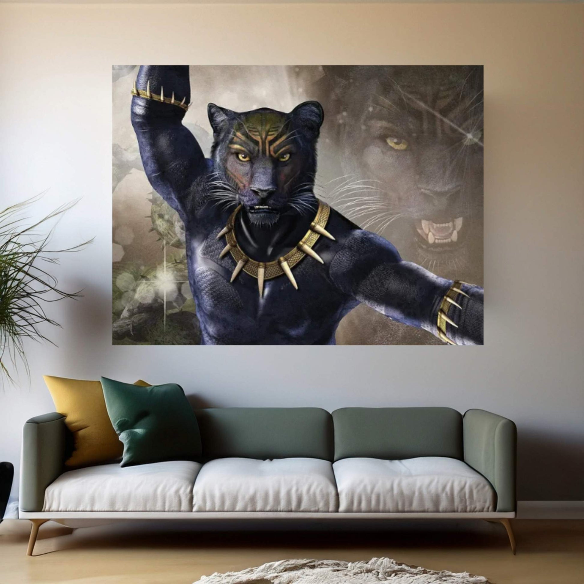 Black Panther Tribute Canvas Wall Art - Y Canvas