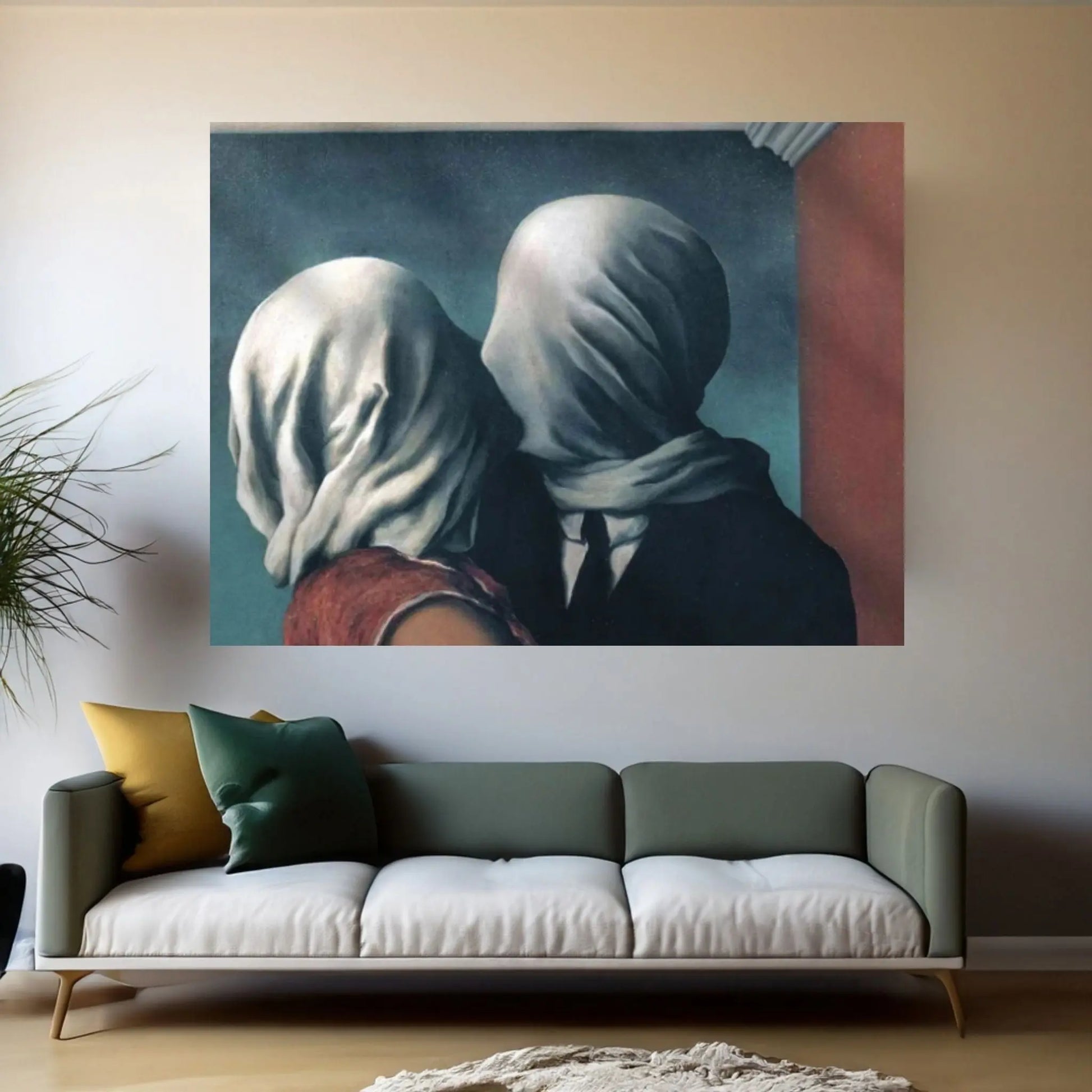 Rene Magritte Canvas Wall Art Poster, The Lovers Canvas, Rene Magritte the lovers Canvas, Rene Magritte Wall Art - Y Canvas