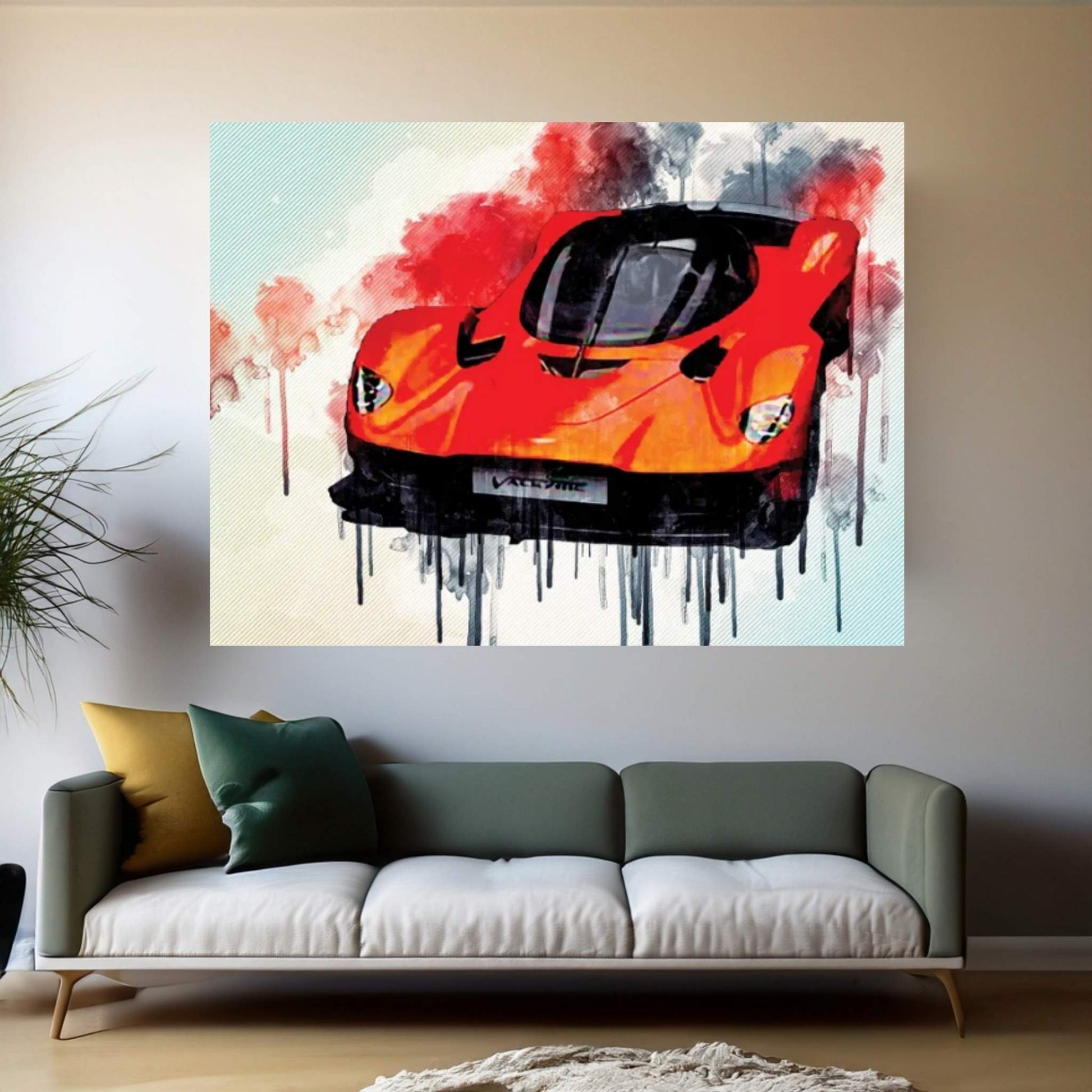 Aston Martin Valkyrie 2019 Exterior Orange Hypercar Canvas Wall Art - Y Canvas