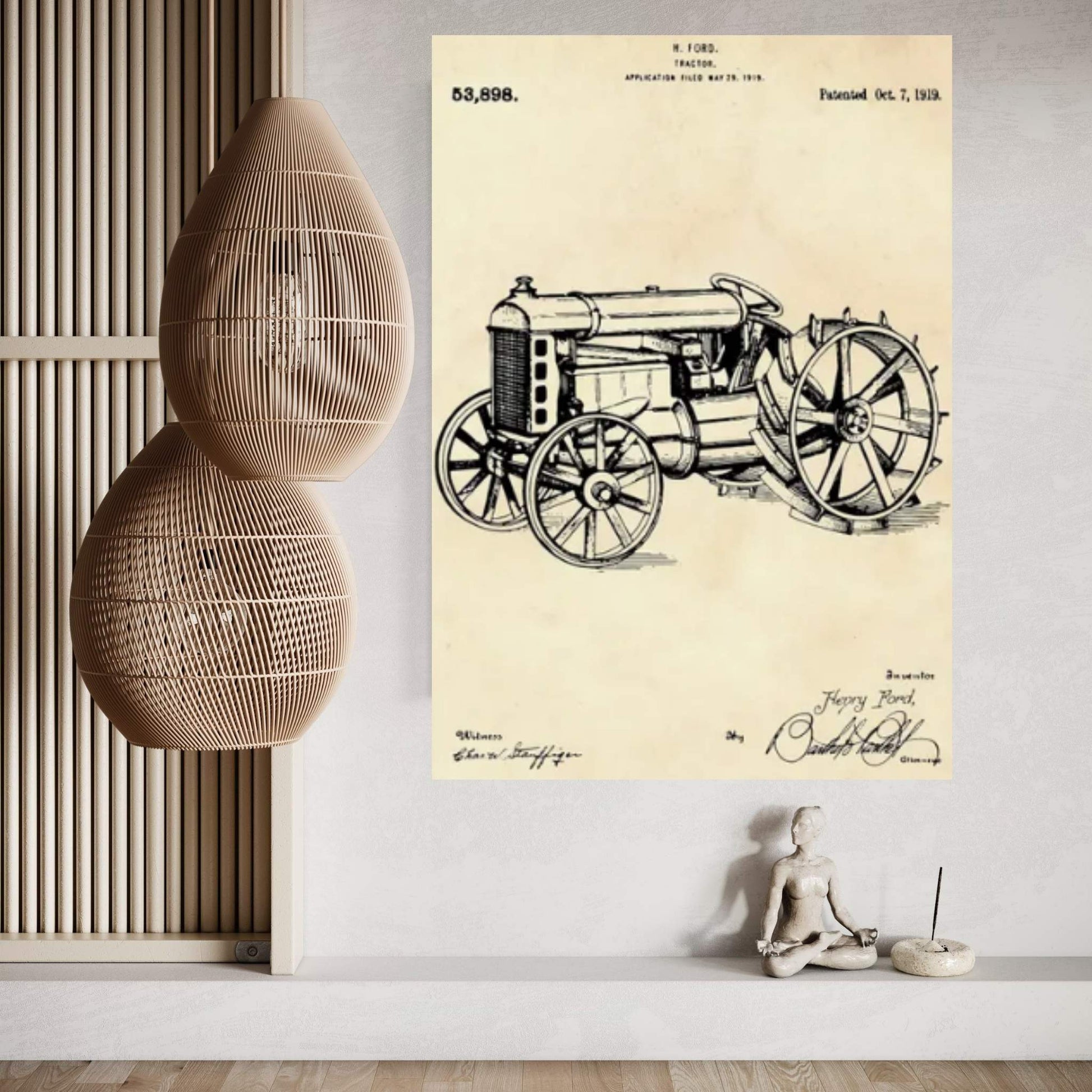 Tractor Patent II Canvas Wall Art - Y Canvas