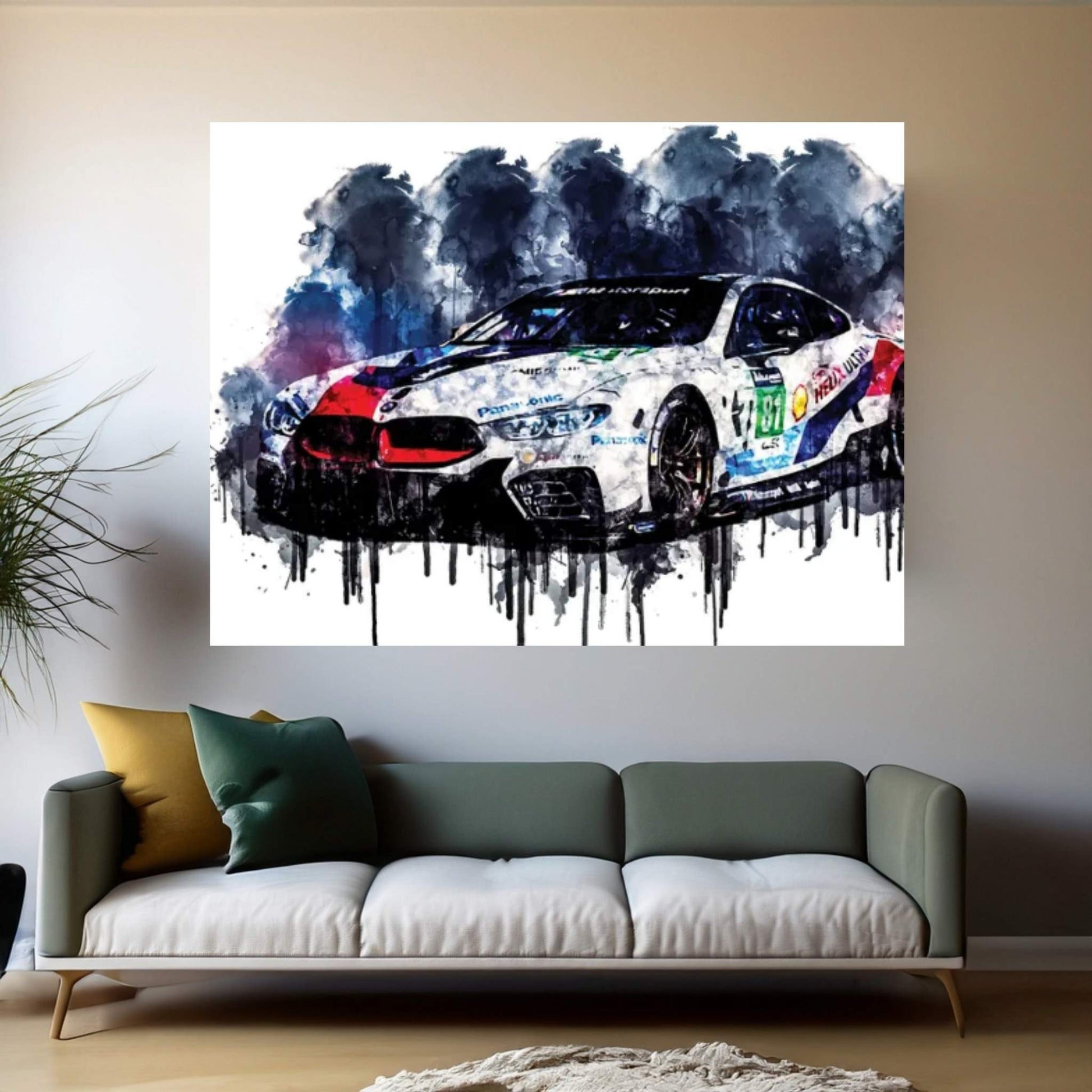 2018 BMW M8 GTE Vehicle CDXXVIII Canvas Wall Art - Y Canvas