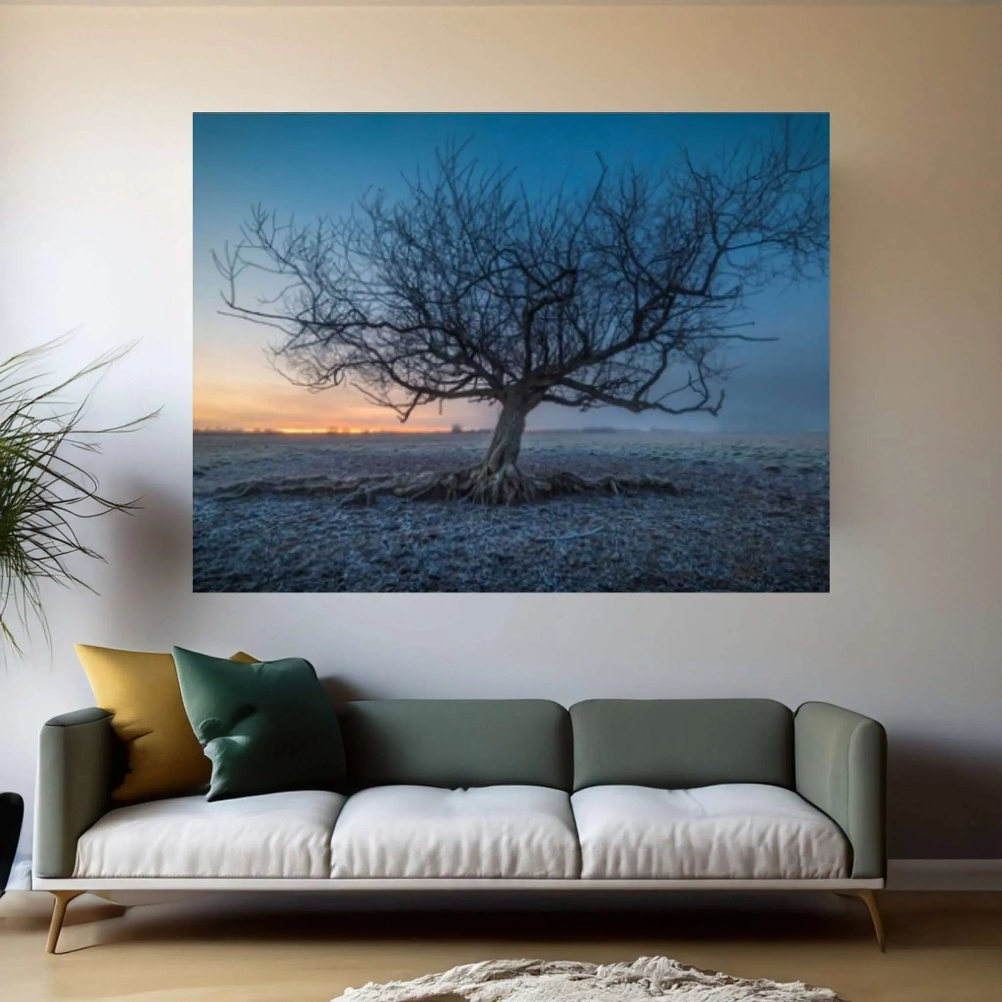 Tree Painting Tree Large Original Canvas Oil Painting, Abstract Landscape Green - Y Canvas