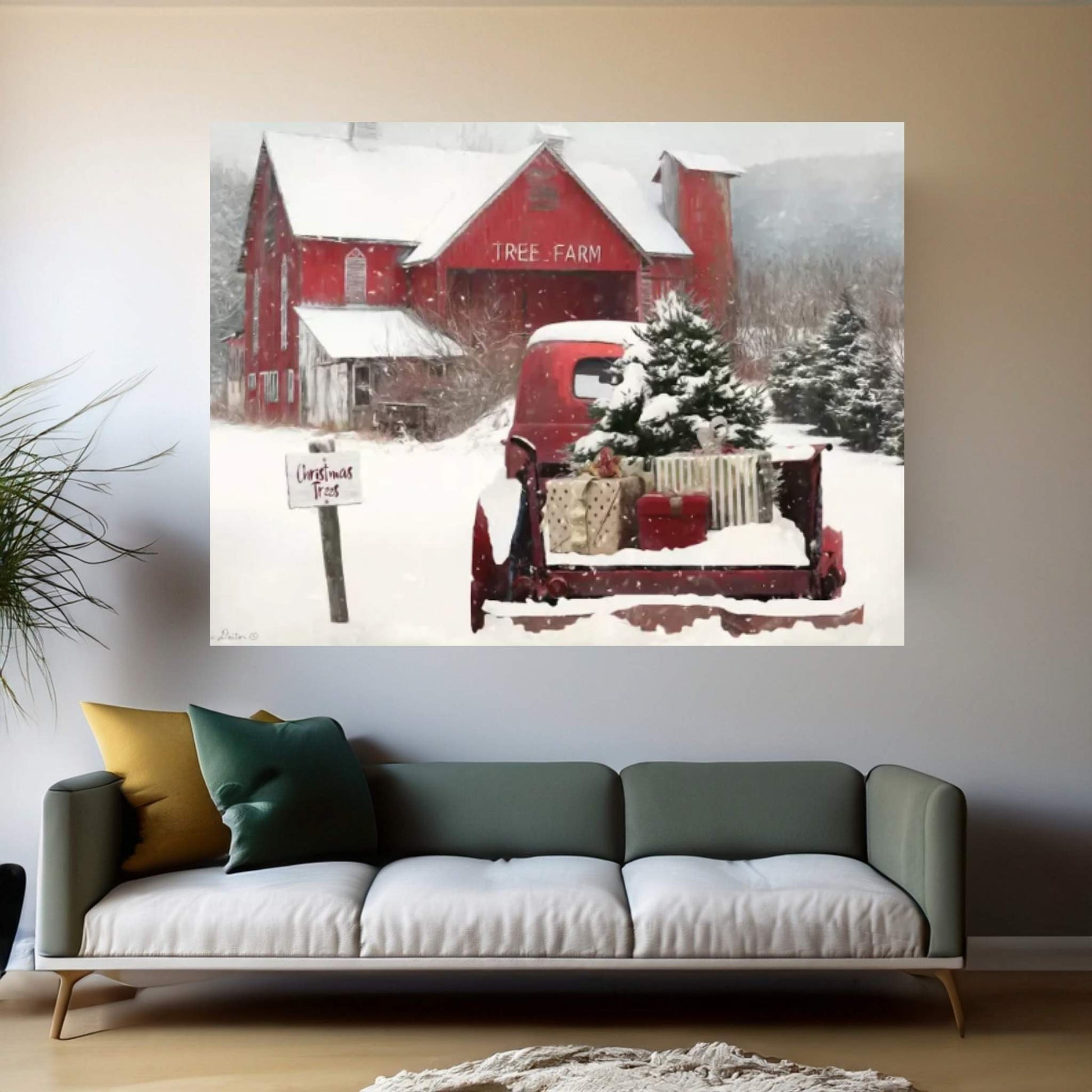 Tree Farm Christmas Canvas Wall Art - Y Canvas