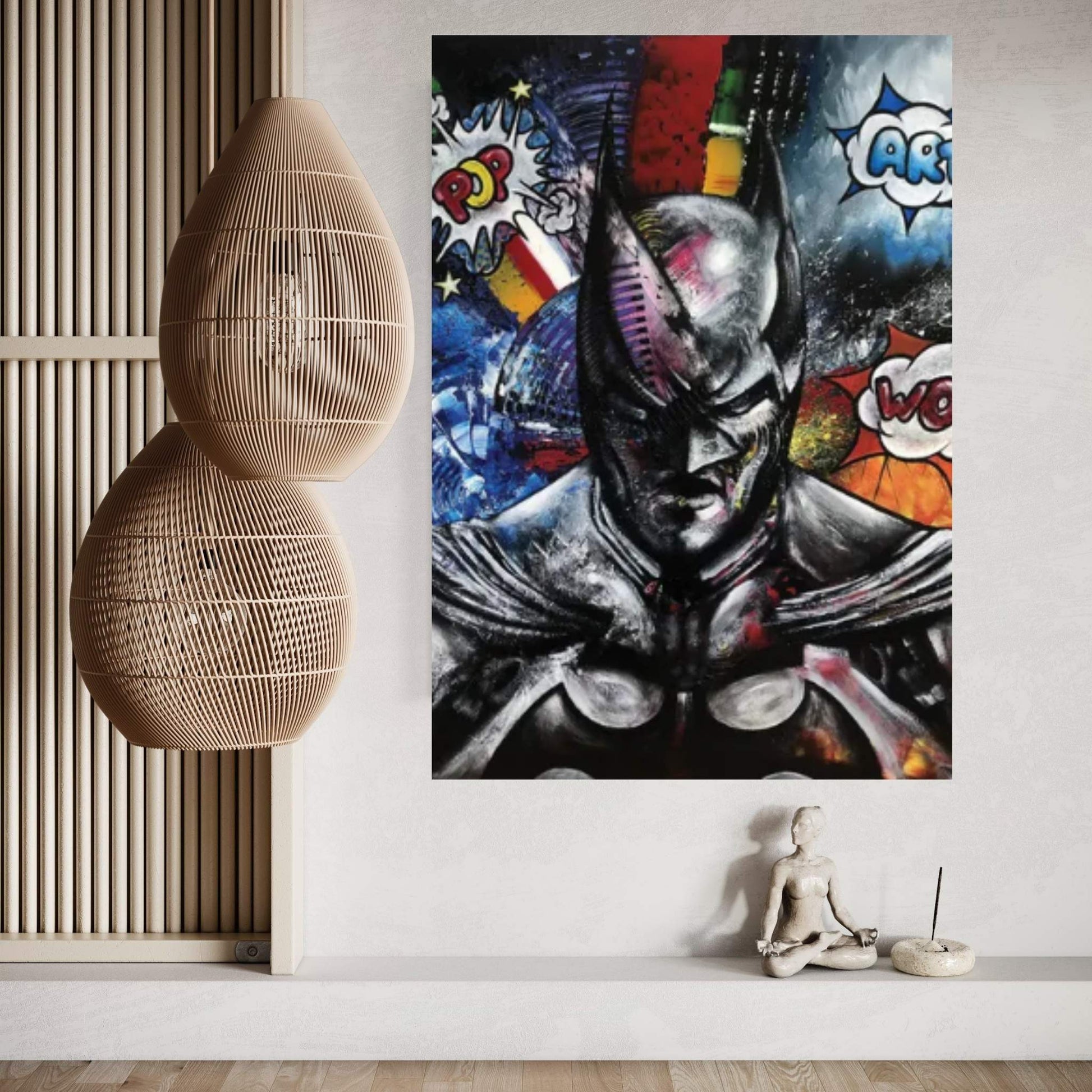 Painted Bat Canvas Wall Art - Y Canvas