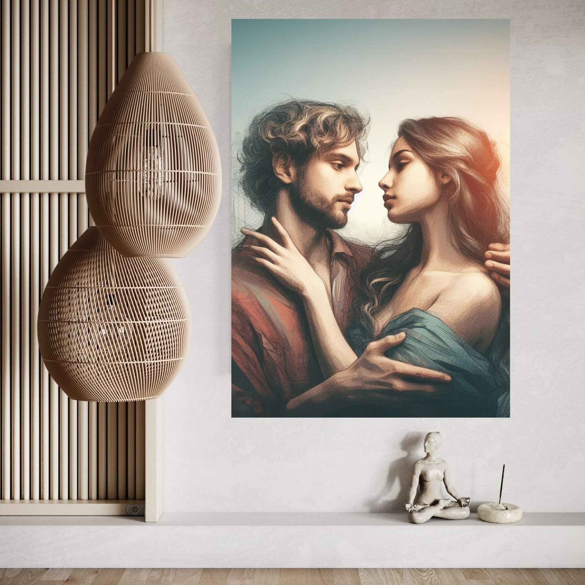 Love Couple Renaissance Style Canvas Wall Art - Y Canvas