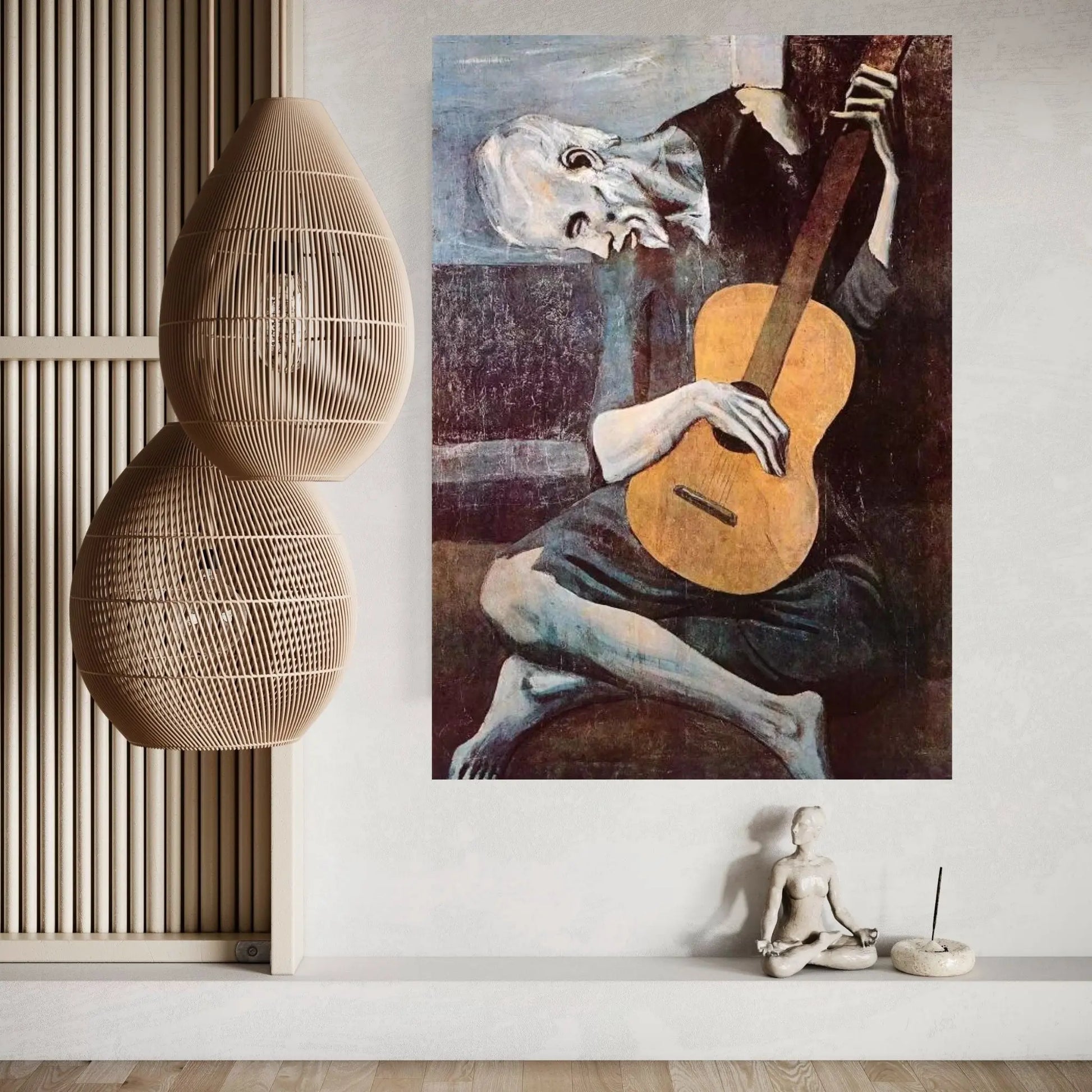 The Old Guitarist Canvas Wall Art - Y Canvas