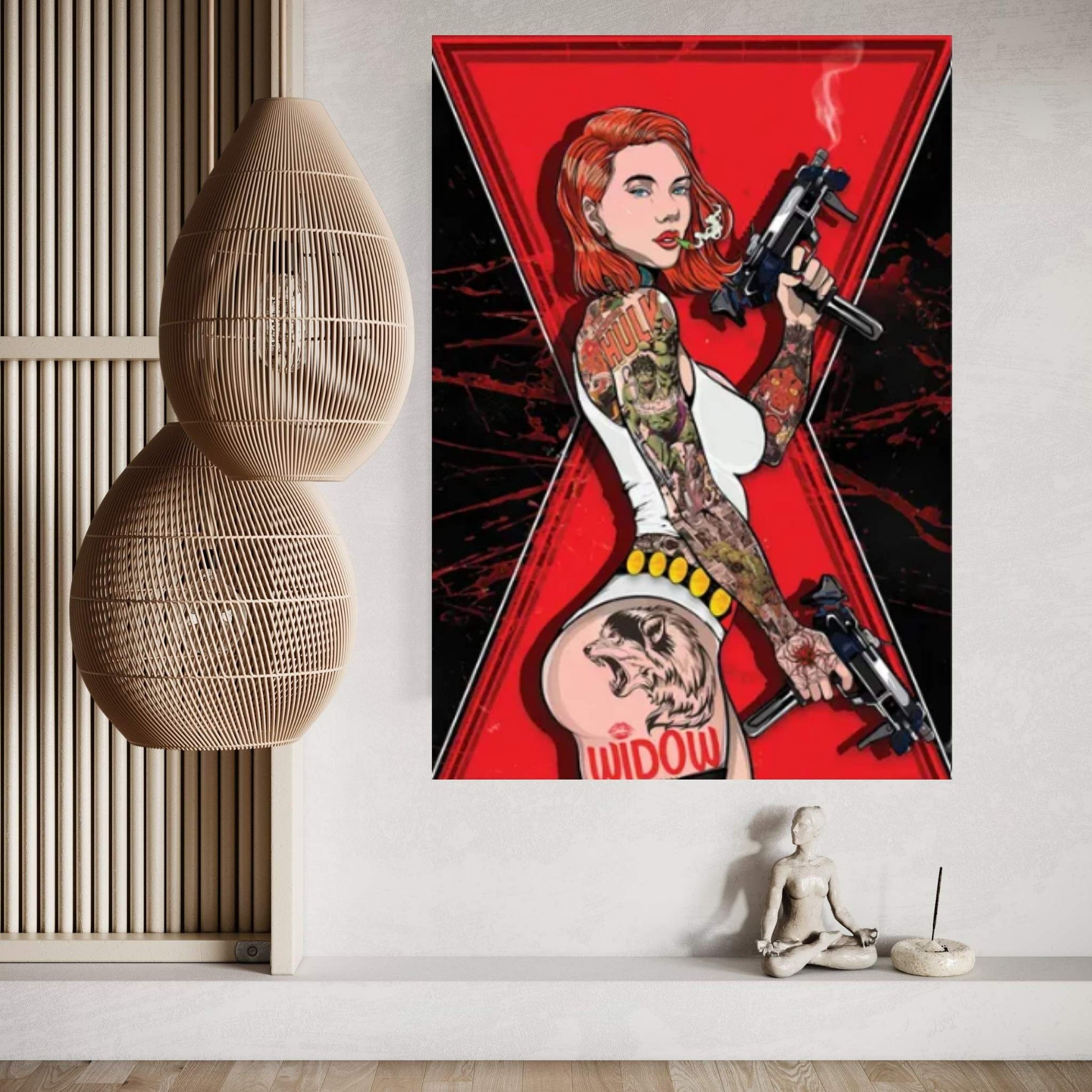 Black Widow Canvas Wall Art - Y Canvas