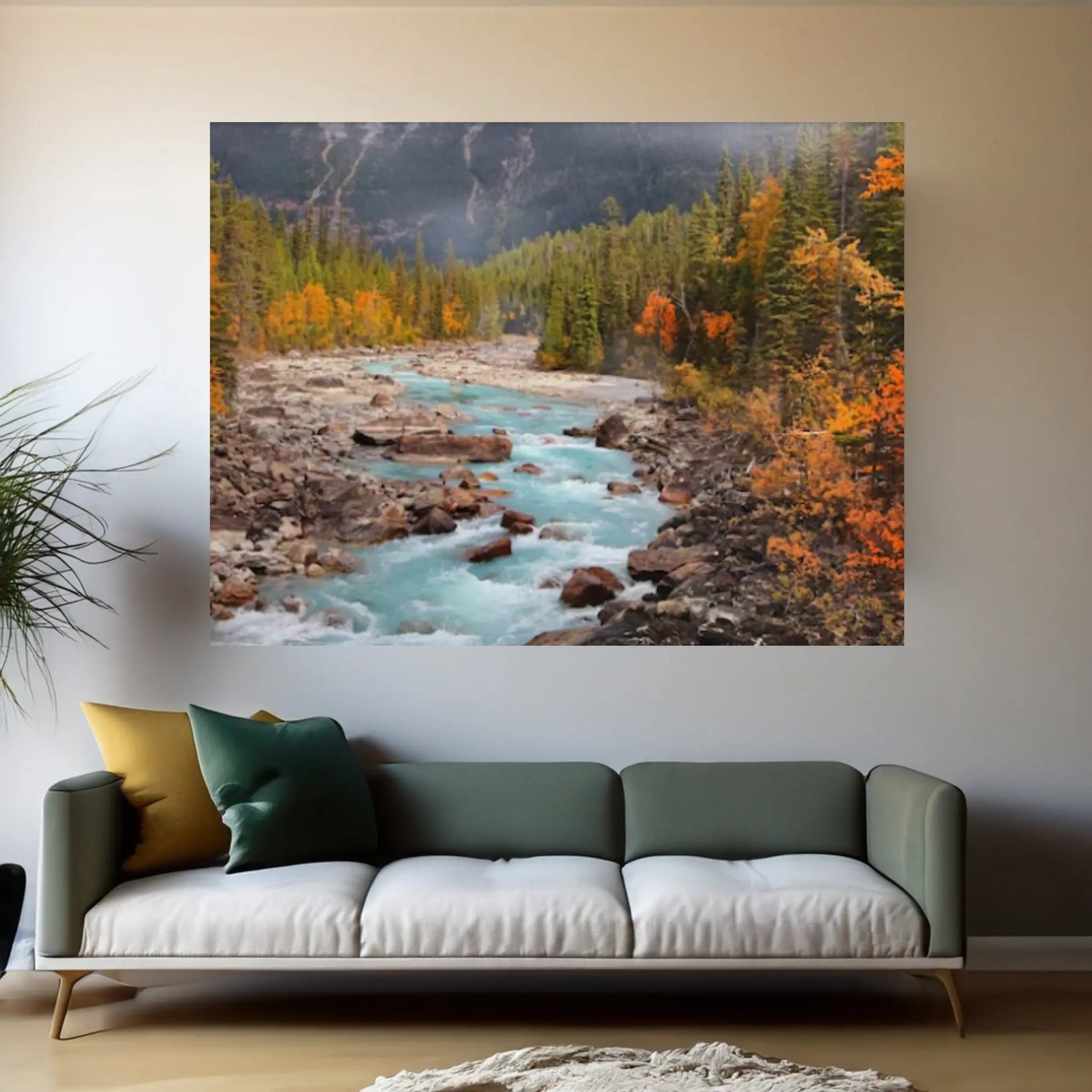 Autumn Landscape Canvas Wall Art Decor, Autumn Landscape Art Canvas, Autumn Printed, Forest Landscape Canvas Art - Y Canvas