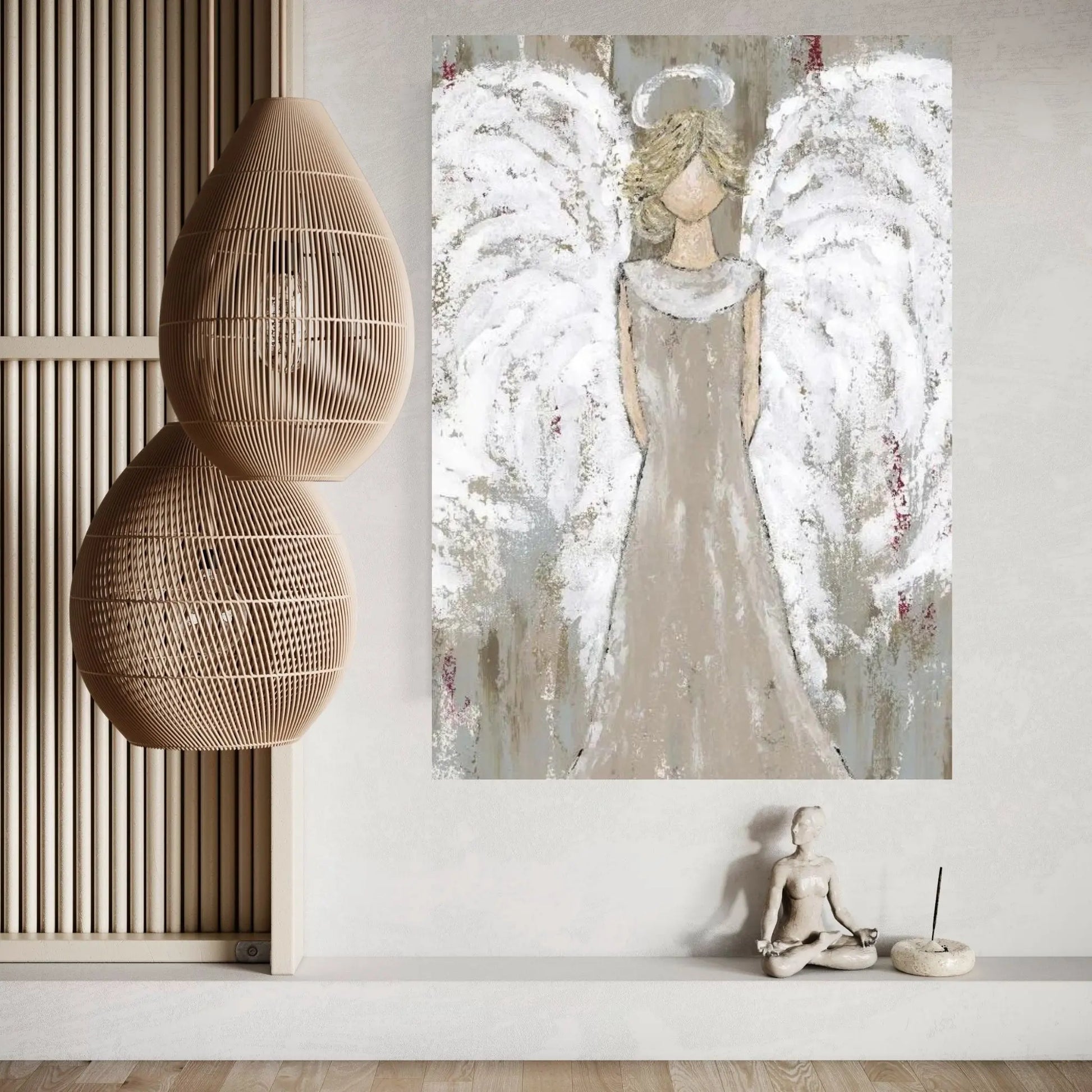 Farmhouse Guardian Angel Canvas Wall Art - Y Canvas