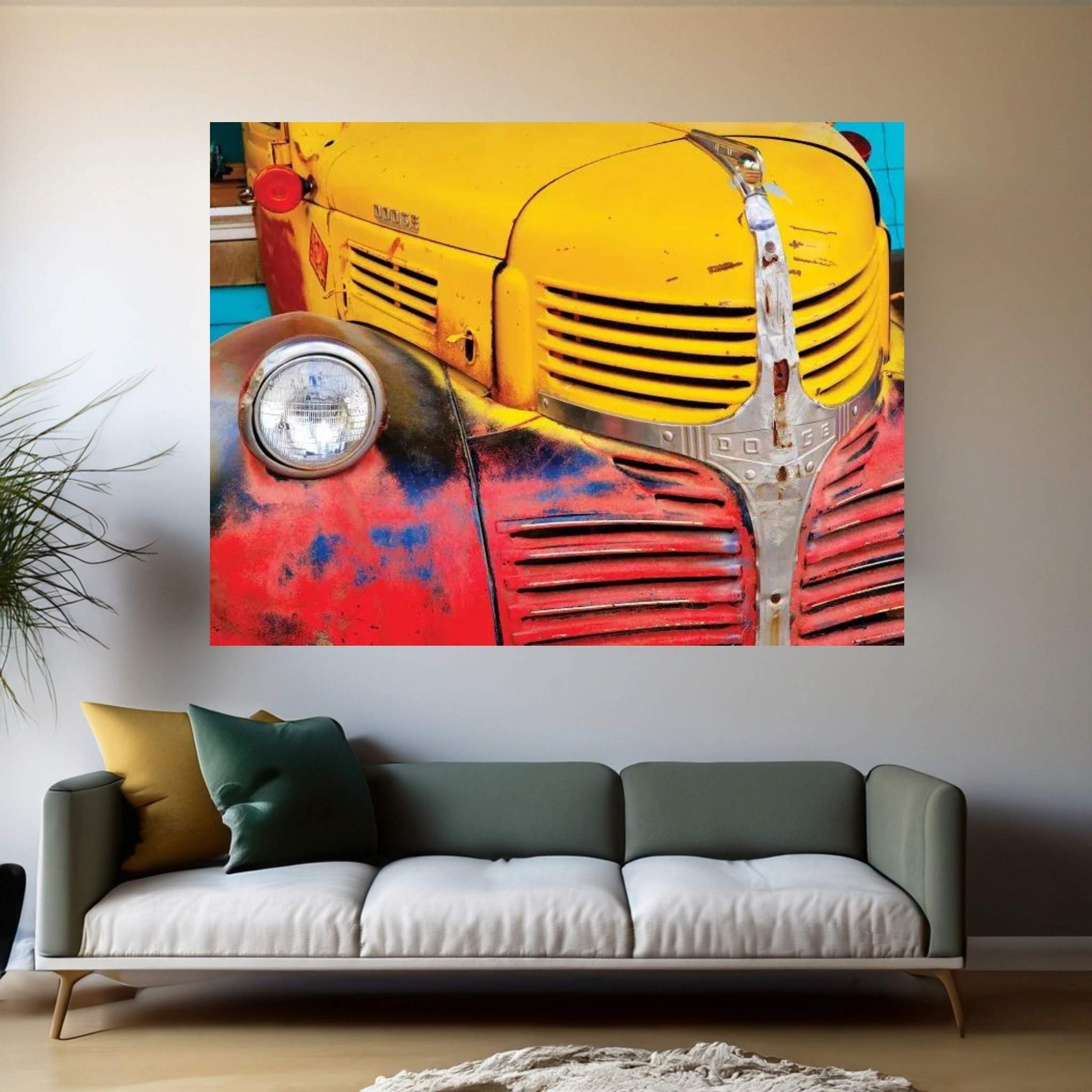 Primary Dodge Canvas Wall Art - Y Canvas