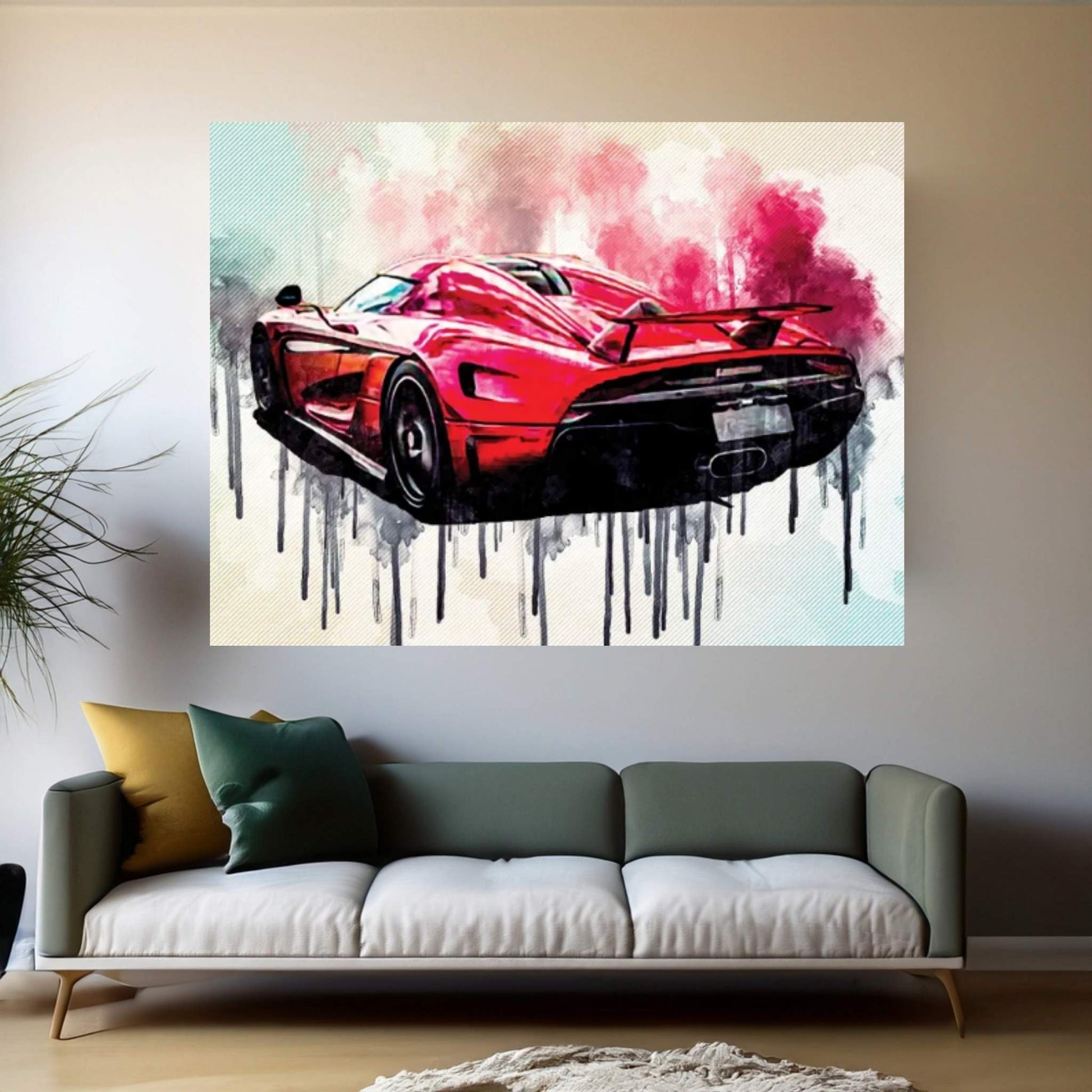 Koenigsegg Regera 2017 Hypercar Rear View Supercar Canvas Wall Art - Y Canvas