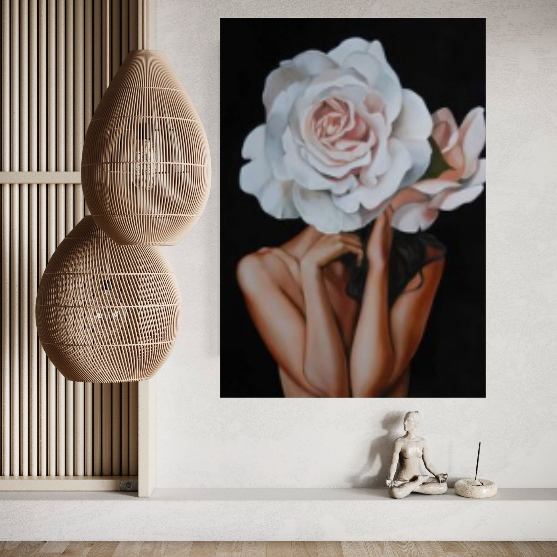 Floral Female Head Canvas Art, Heavenly Perfection Canvas, Roses and Woman, Woman Floral Art - Y Canvas