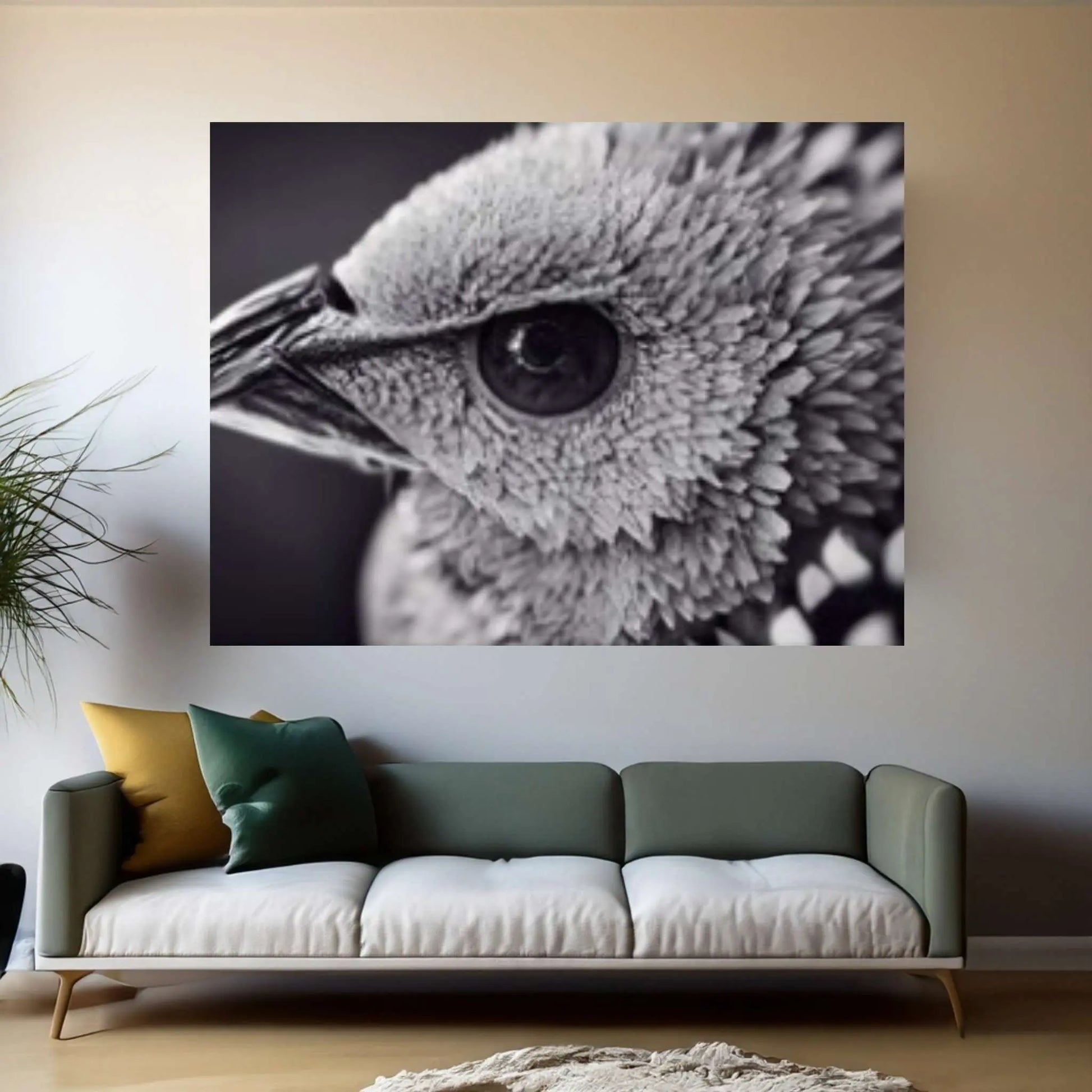 Sparrow Bird in the Flowers Print on Canvas - Y Canvas