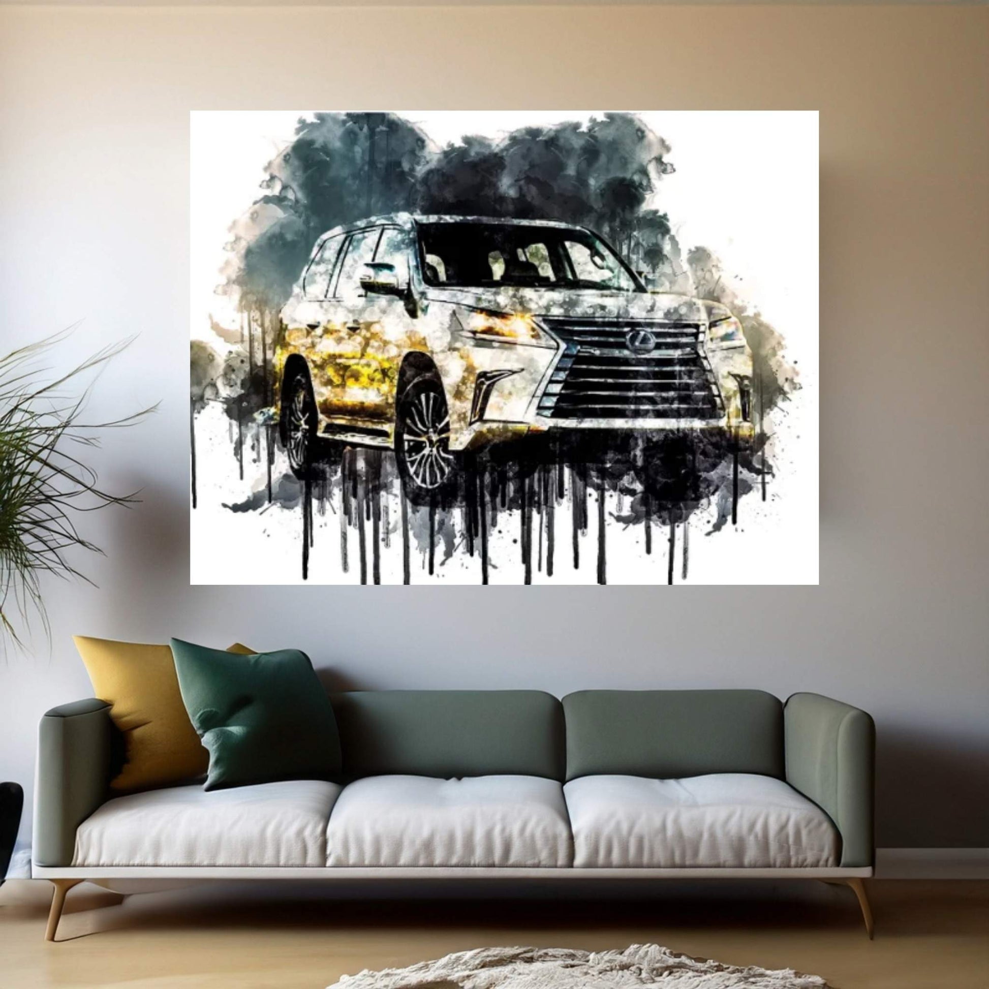 Car 2018 Lexus LX 570 Two Row Canvas Wall Art - Y Canvas