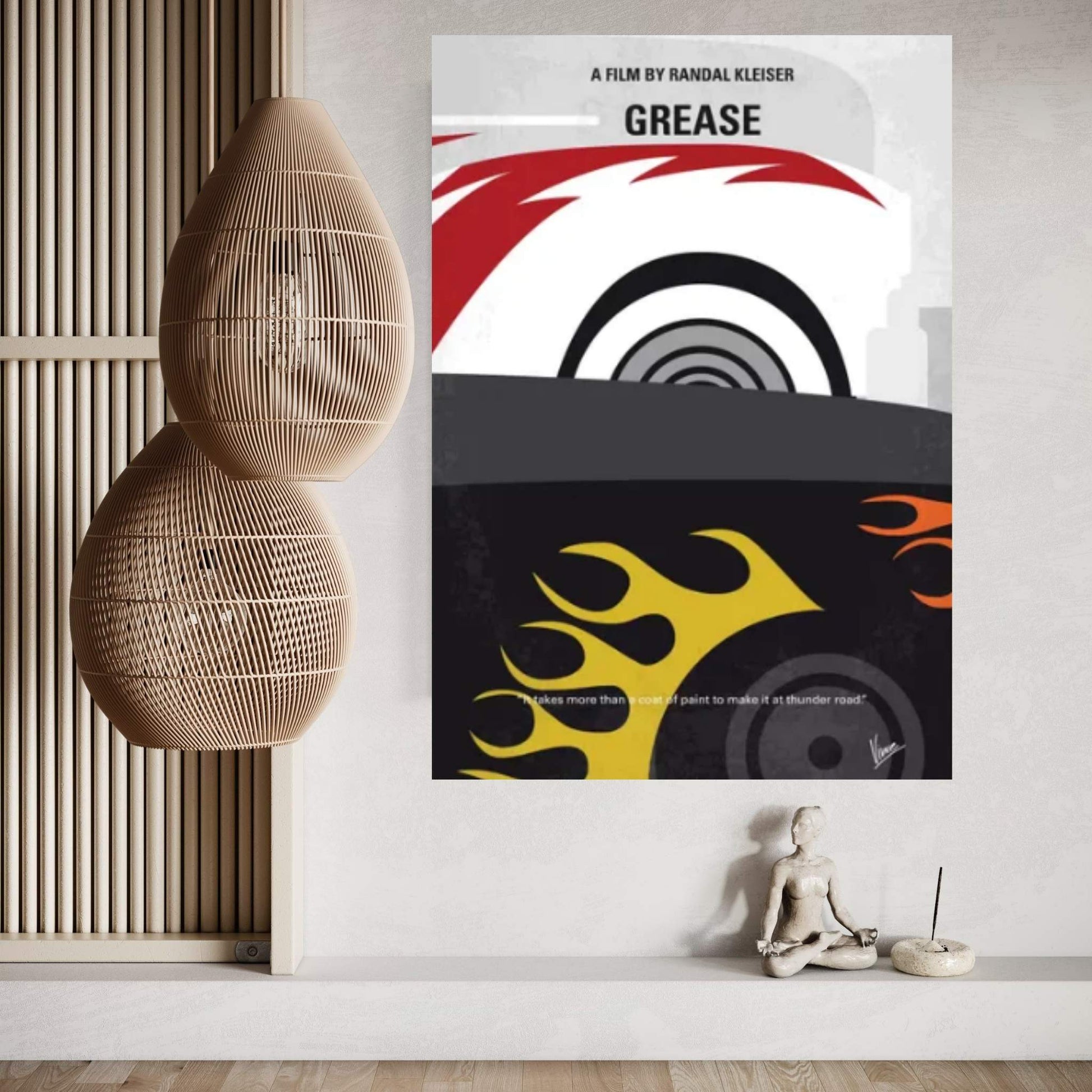 Grease Minimal Movie Poster Canvas Wall Art - Y Canvas