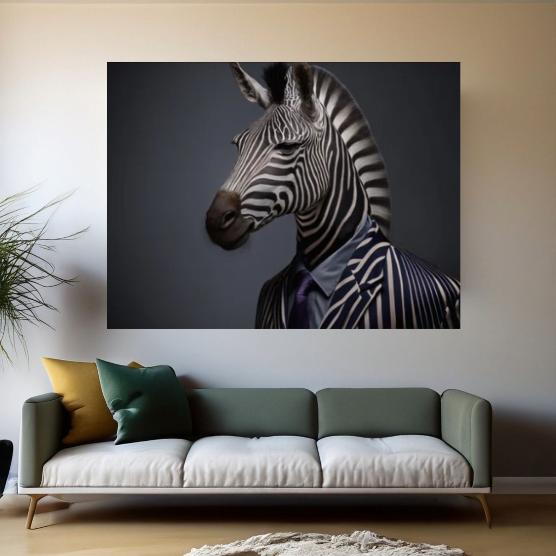 Abstract Animal Zebra Poster, Creative Animal Modeling Wall Art - Y Canvas