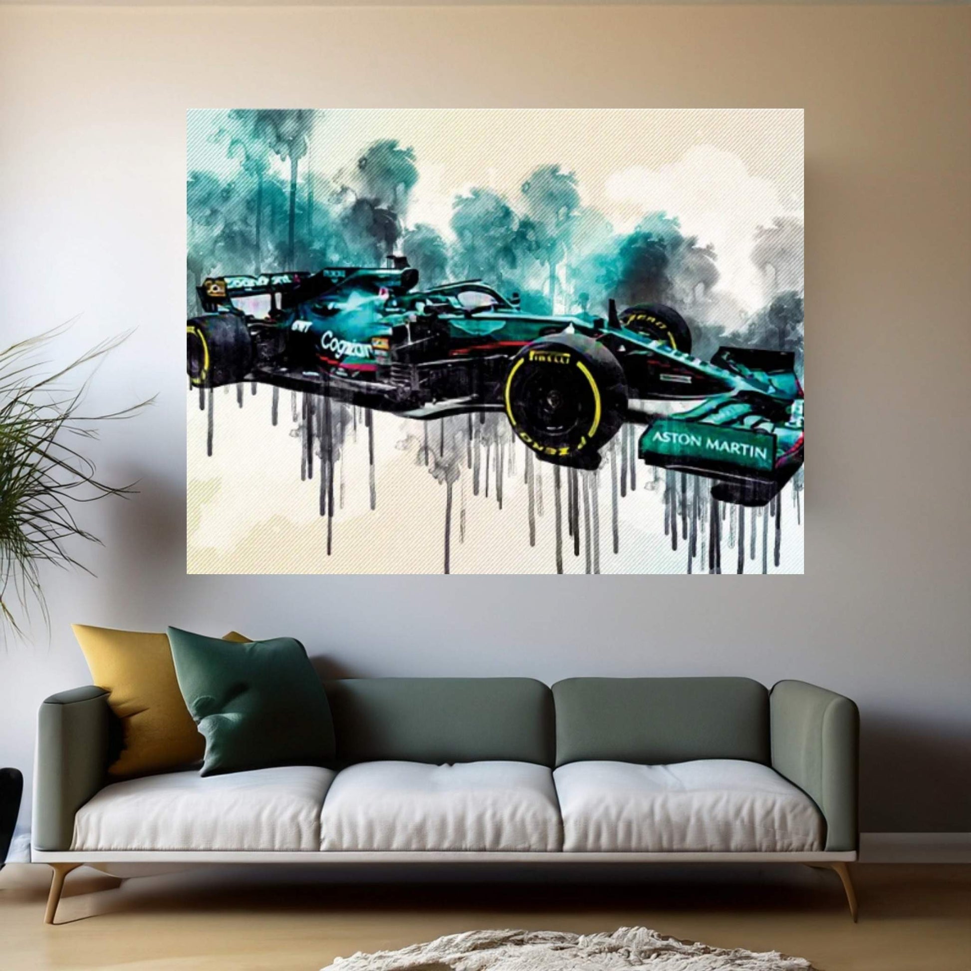 Aston Martin Amr21 2021 Front View Exterior Formula Canvas Wall Art - Y Canvas