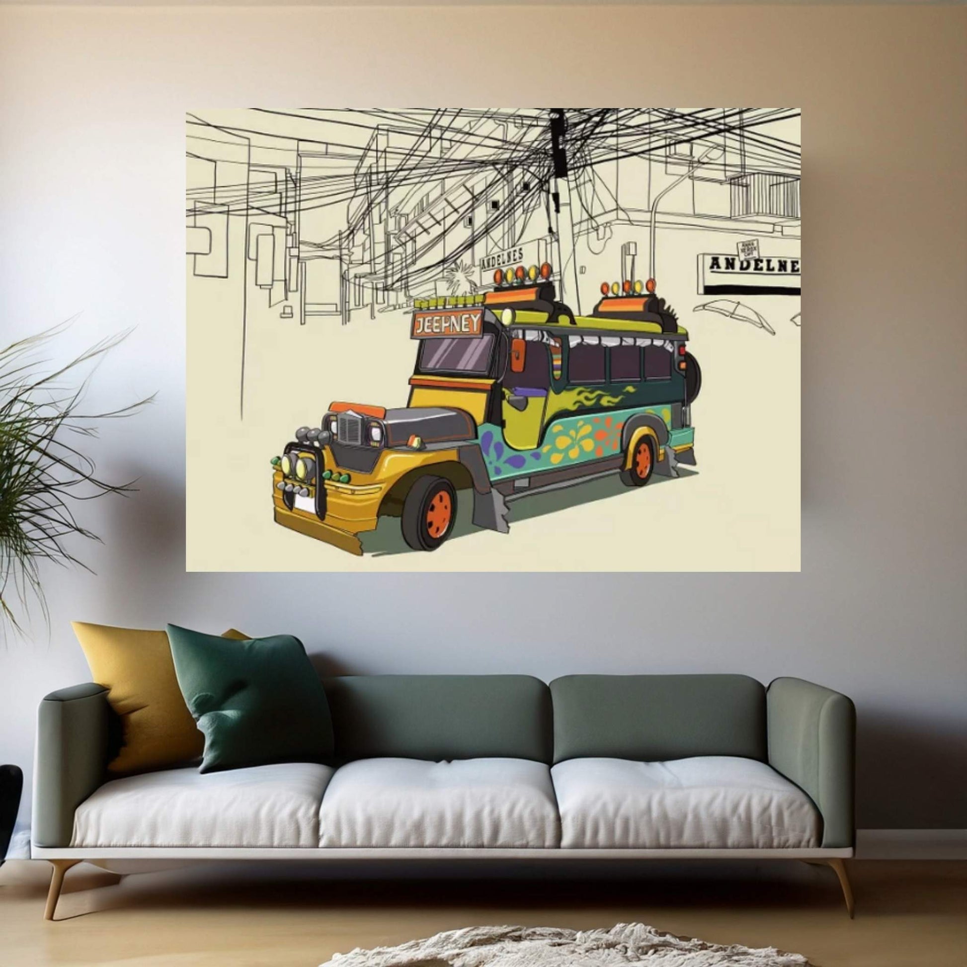 Philippines - Jeepney Canvas Wall Art - Y Canvas