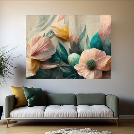 Colorful Wild Flower Canvas Print | Framed Wall Art-Flowers in the style of watercolor Canvas Wall Art - Y Canvas