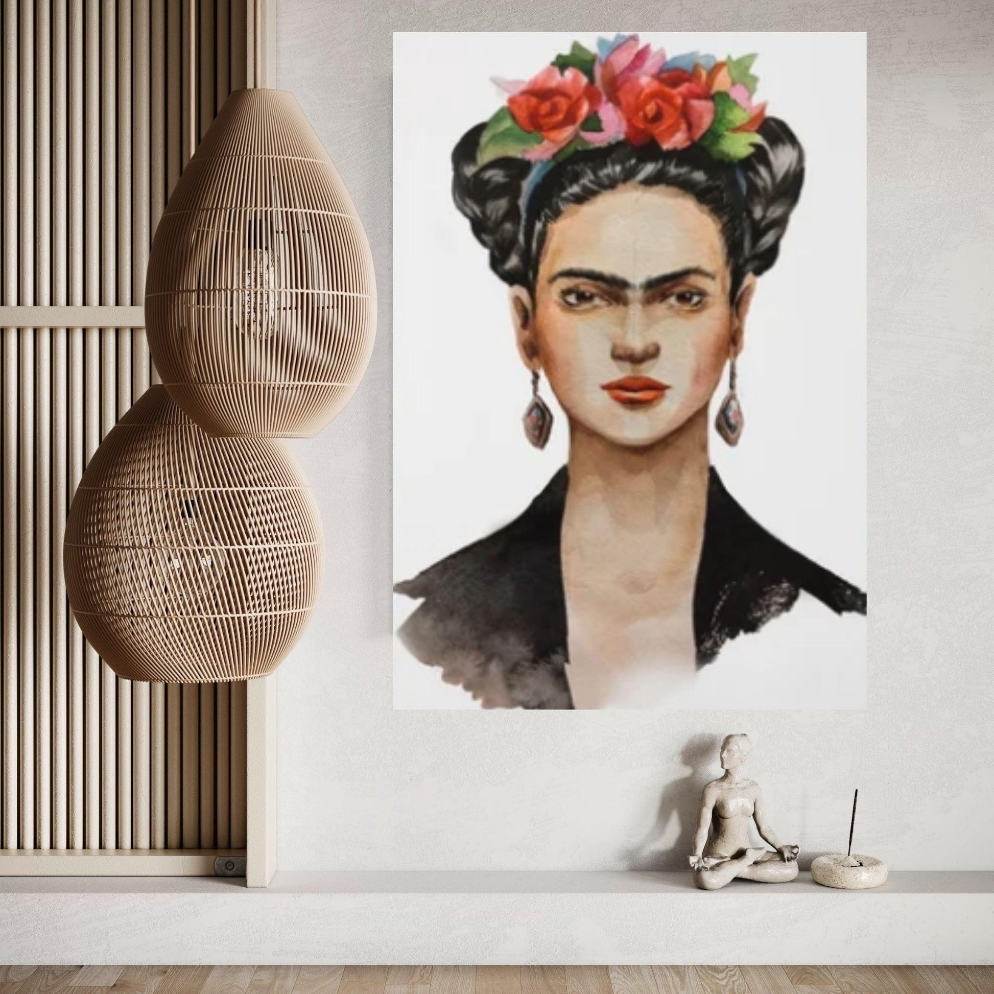 Frida Kahlo Art Canvas, Frida Kahlo Wall Art Decoration, Mexican Floral Feminist Art Canvas - Y Canvas