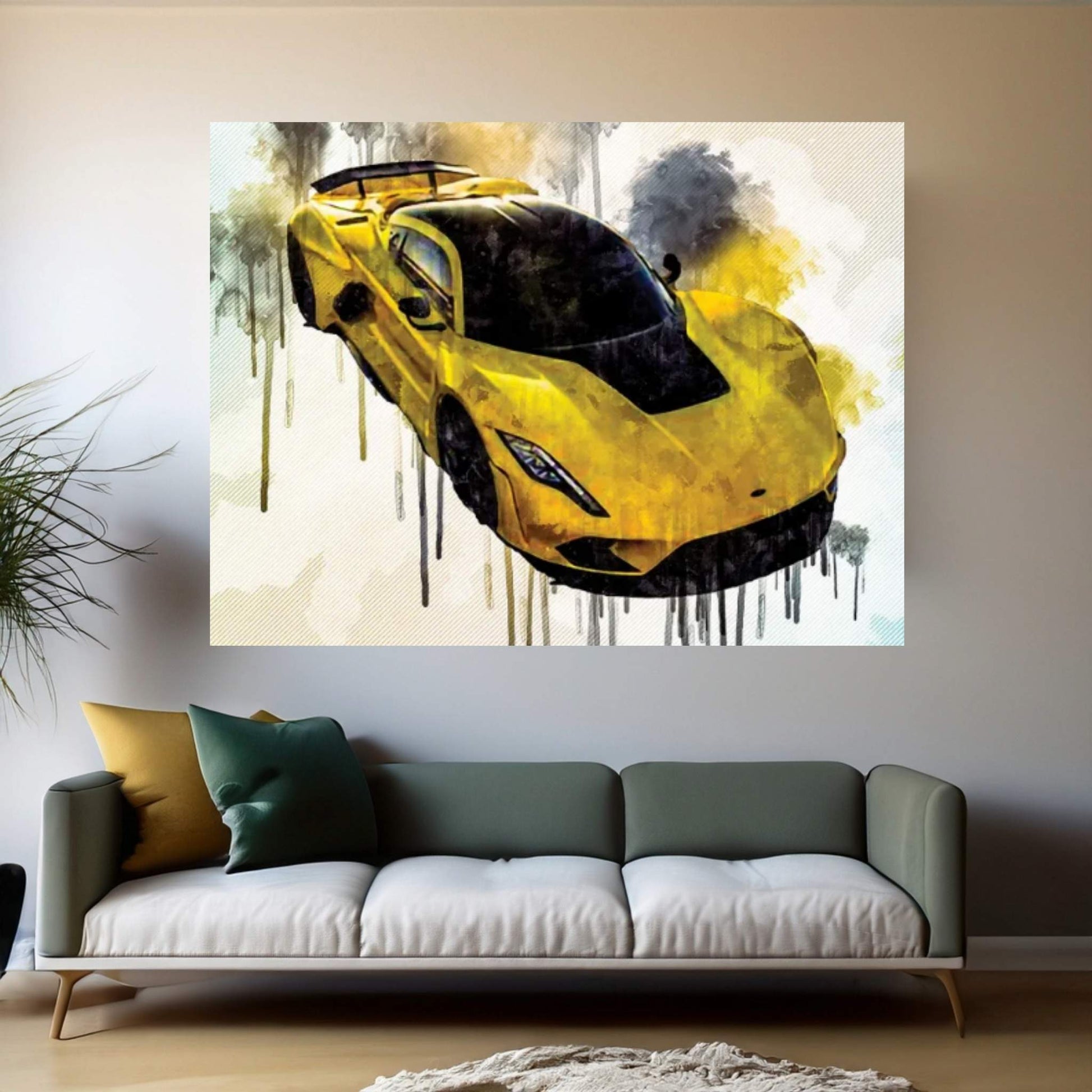 Hennessey Venom F5 2019 Sports Hypercar New Sports Cars Yellow Venom Canvas Wall Art - Y Canvas