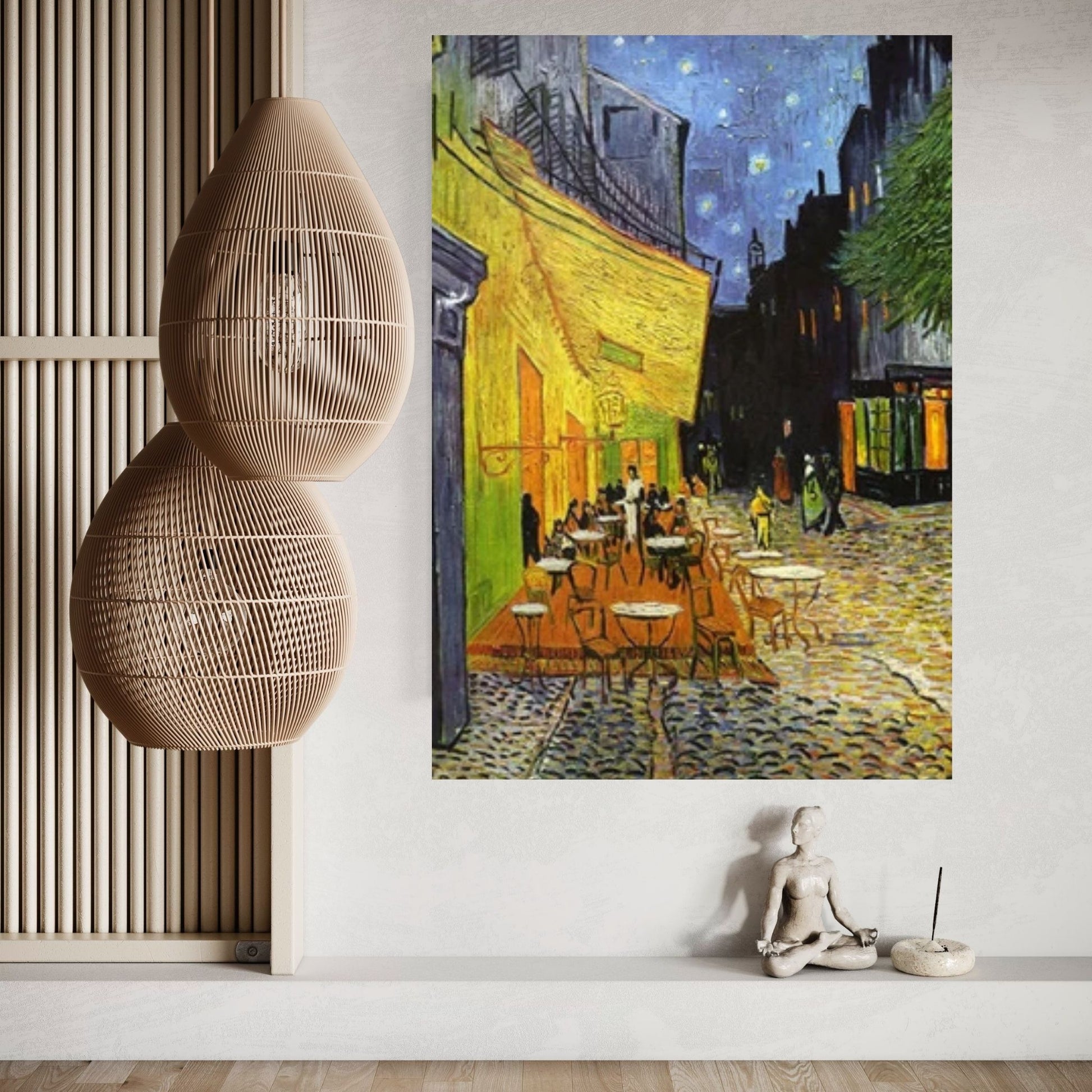 Cafe Terrace Night, Starry Sky Landscape Art Canvas Wall Art Print , Van Gogh Poster, Reproduction Art Canvas - Y Canvas