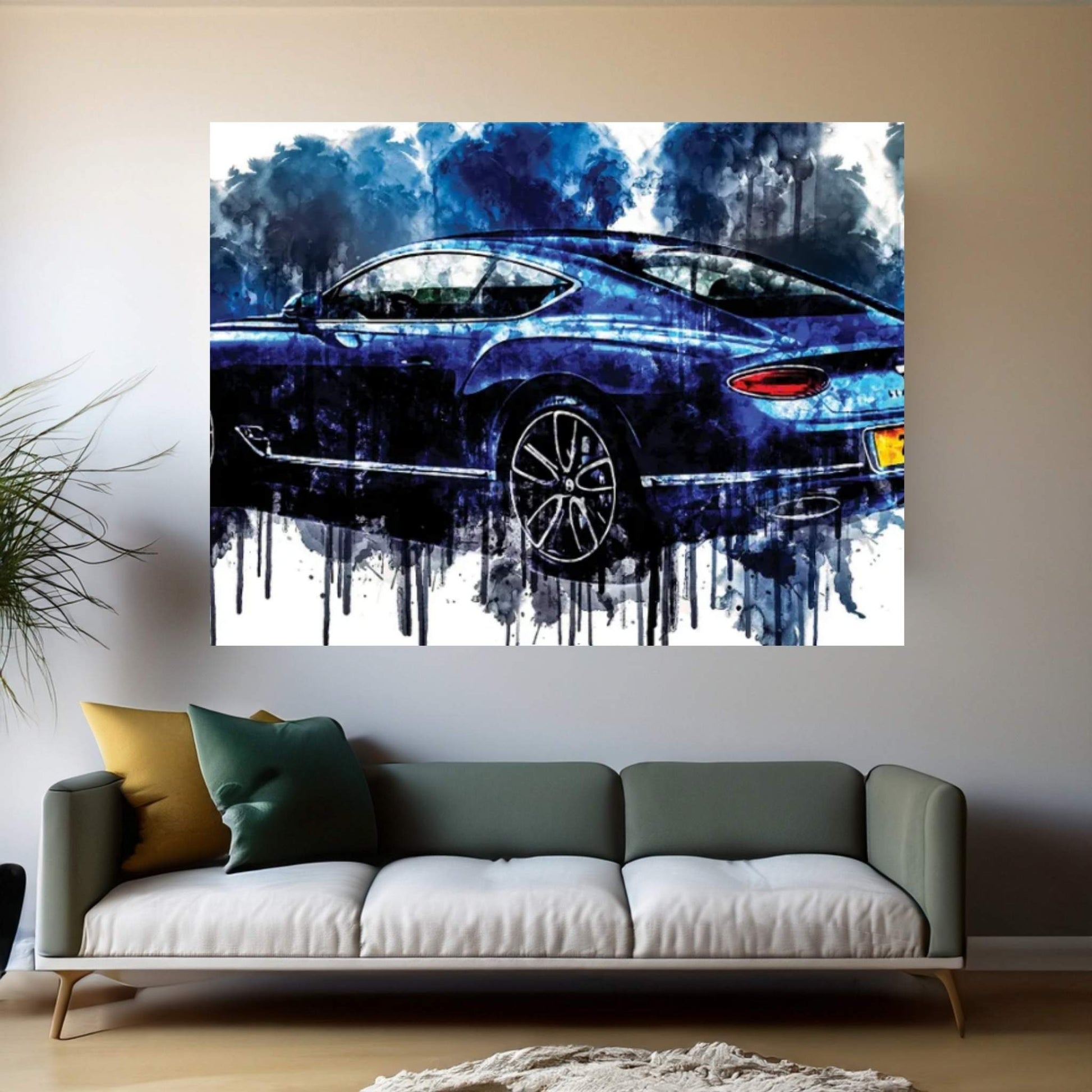 Car 2017 Bentley Continental GT Rear Canvas Wall Art - Y Canvas