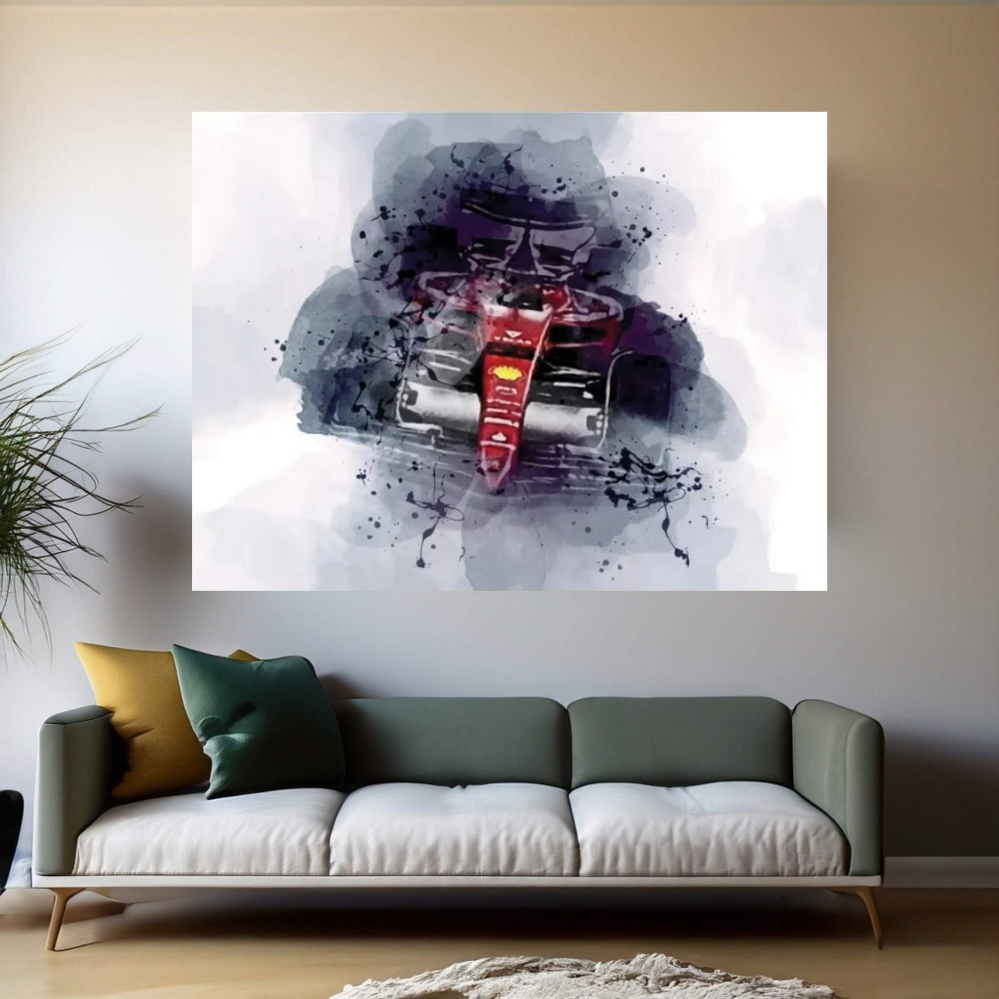 2022 Ferrari F1-75 Formula 1 Top F1 Racing Cars Canvas Wall Art - Y Canvas