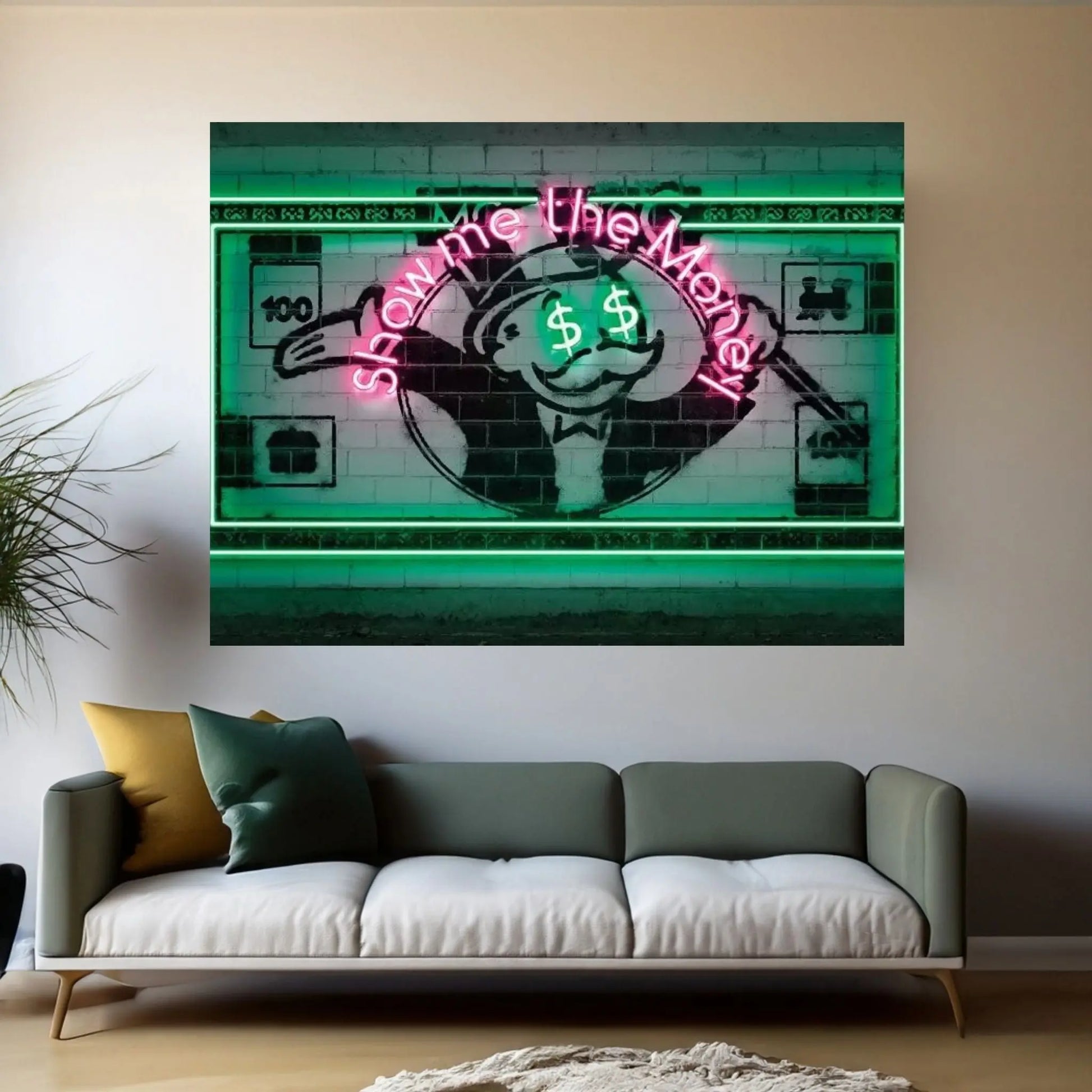 Show Me The Money Canvas Wall Art - Y Canvas