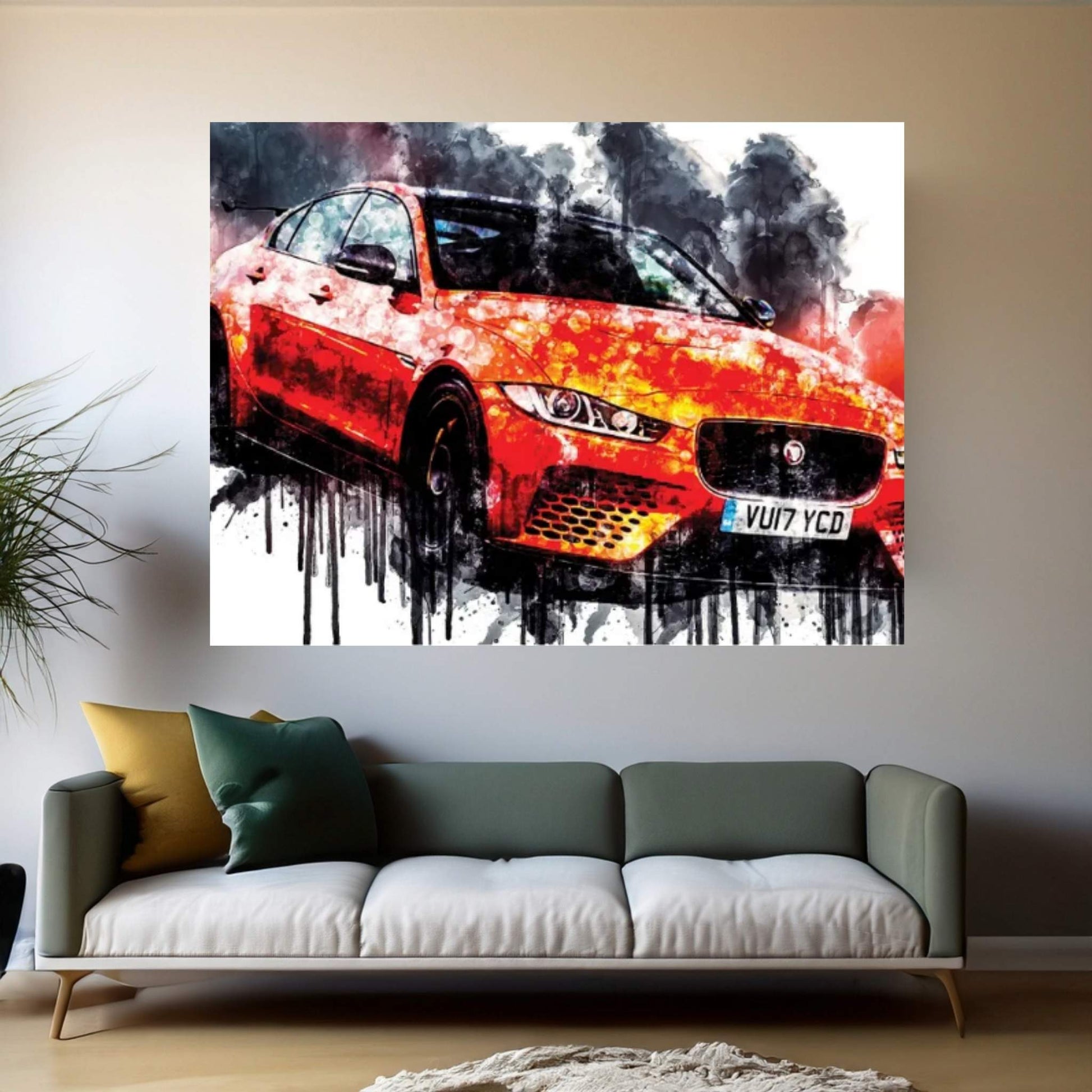 Car 2018 Jaguar XE SV Canvas Wall Art - Y Canvas