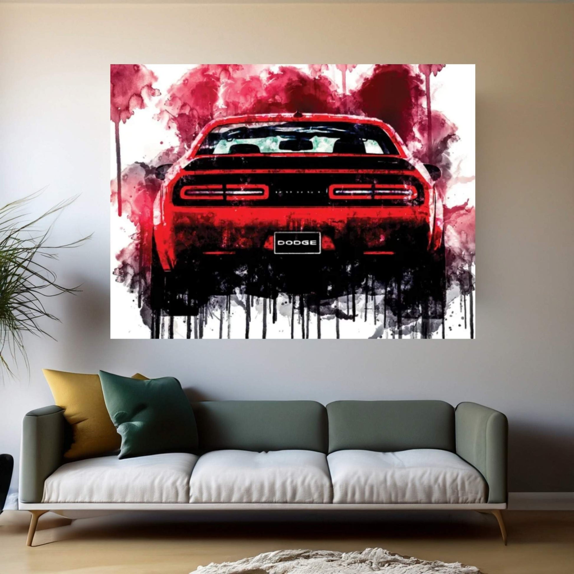 2018 Dodge Challenger SRT Demon Vehicle CDLXIV Canvas Wall Art - Y Canvas