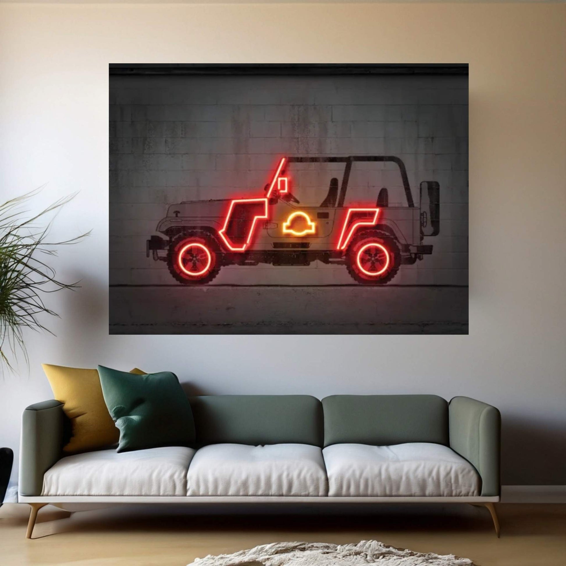 Jurassic Car II Canvas Wall Art - Y Canvas